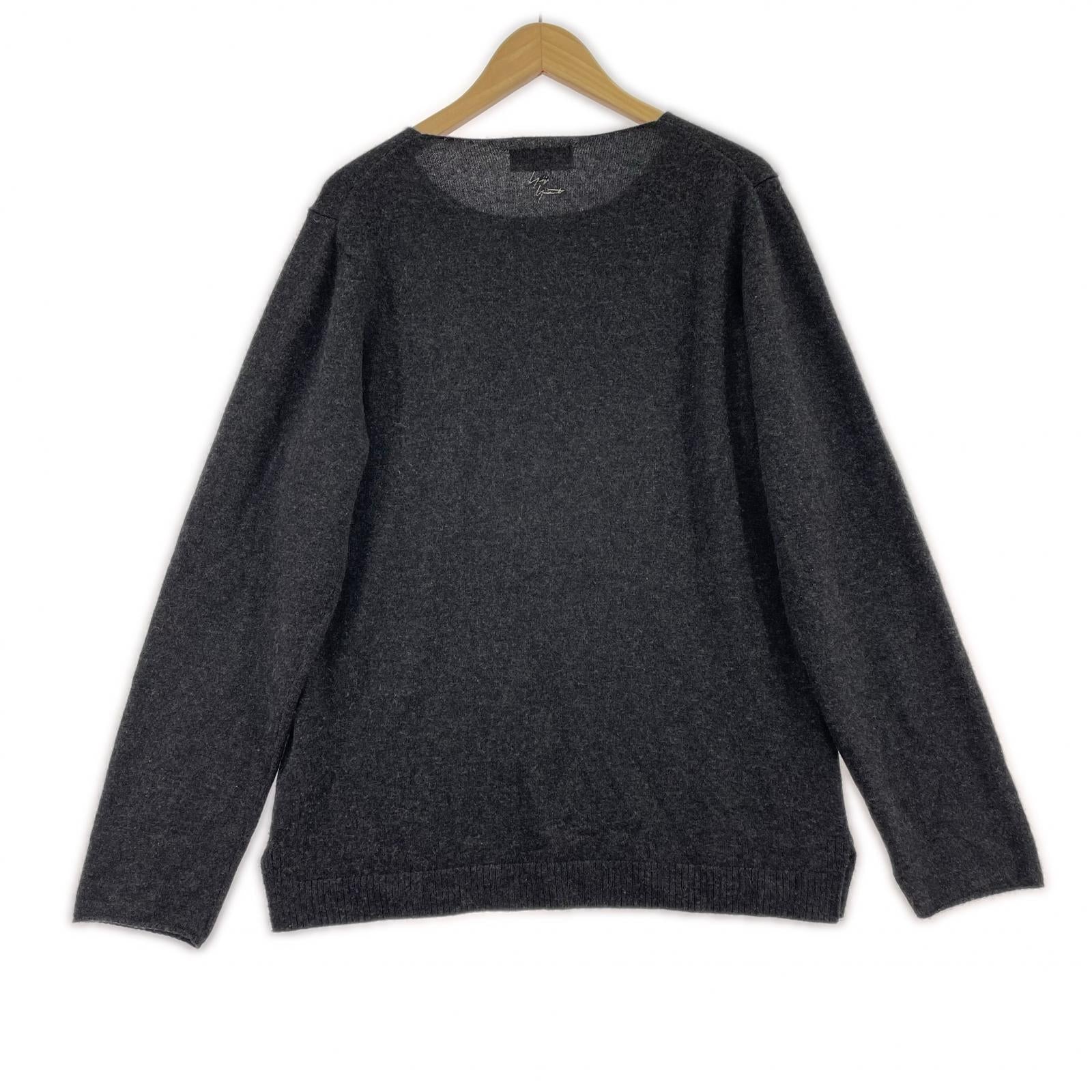 ニット POUR HOMME 13AW カシミヤニットセーター/グレー 3 ブラック