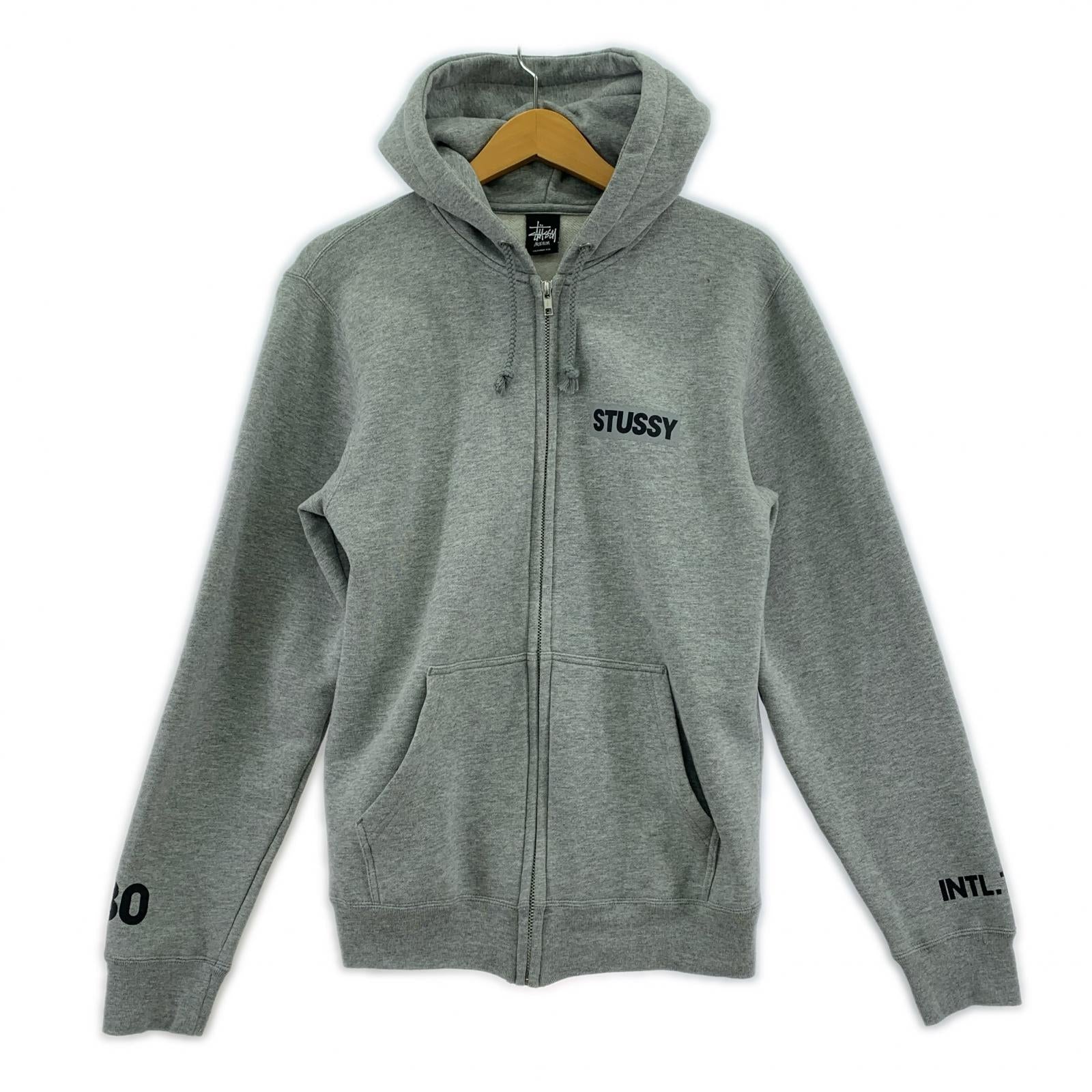 パーカー バックロゴプリント ジップパーカー グレー M M グレー