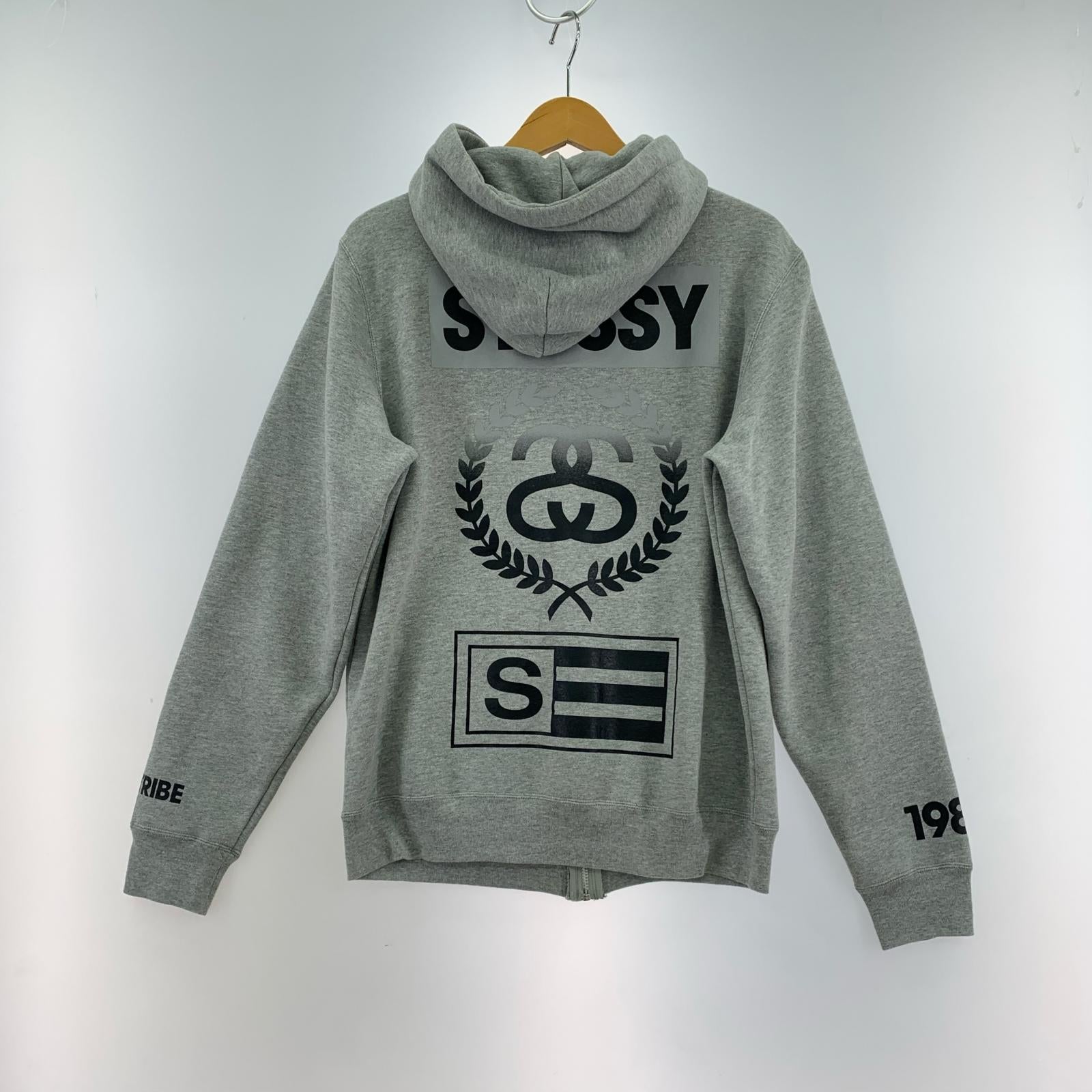 パーカー バックロゴプリント ジップパーカー グレー M M グレー