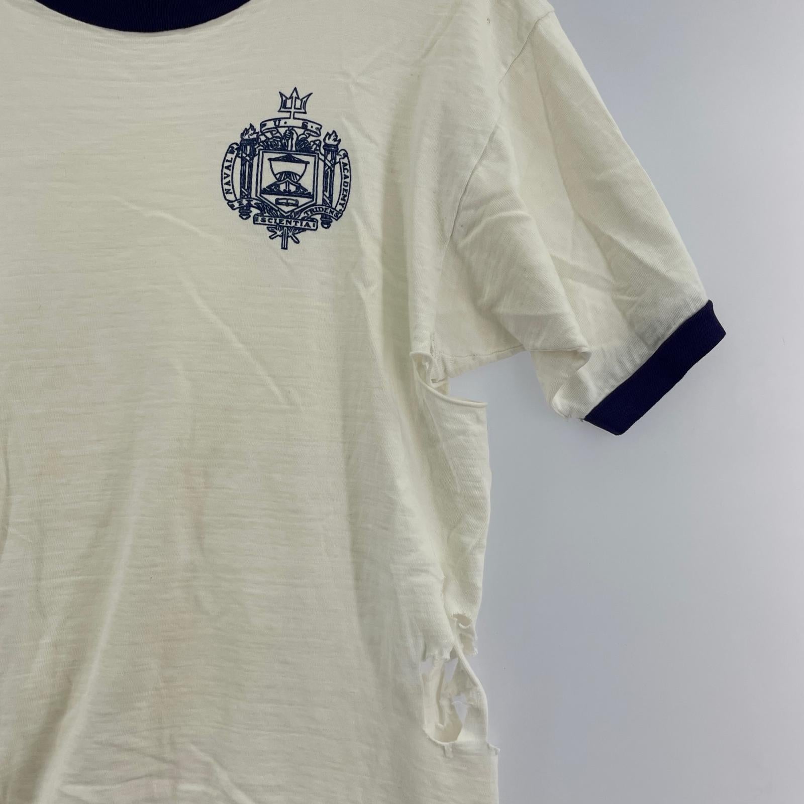 半袖Tシャツ USNA 70~80s リンガーカットソー M ホワイト