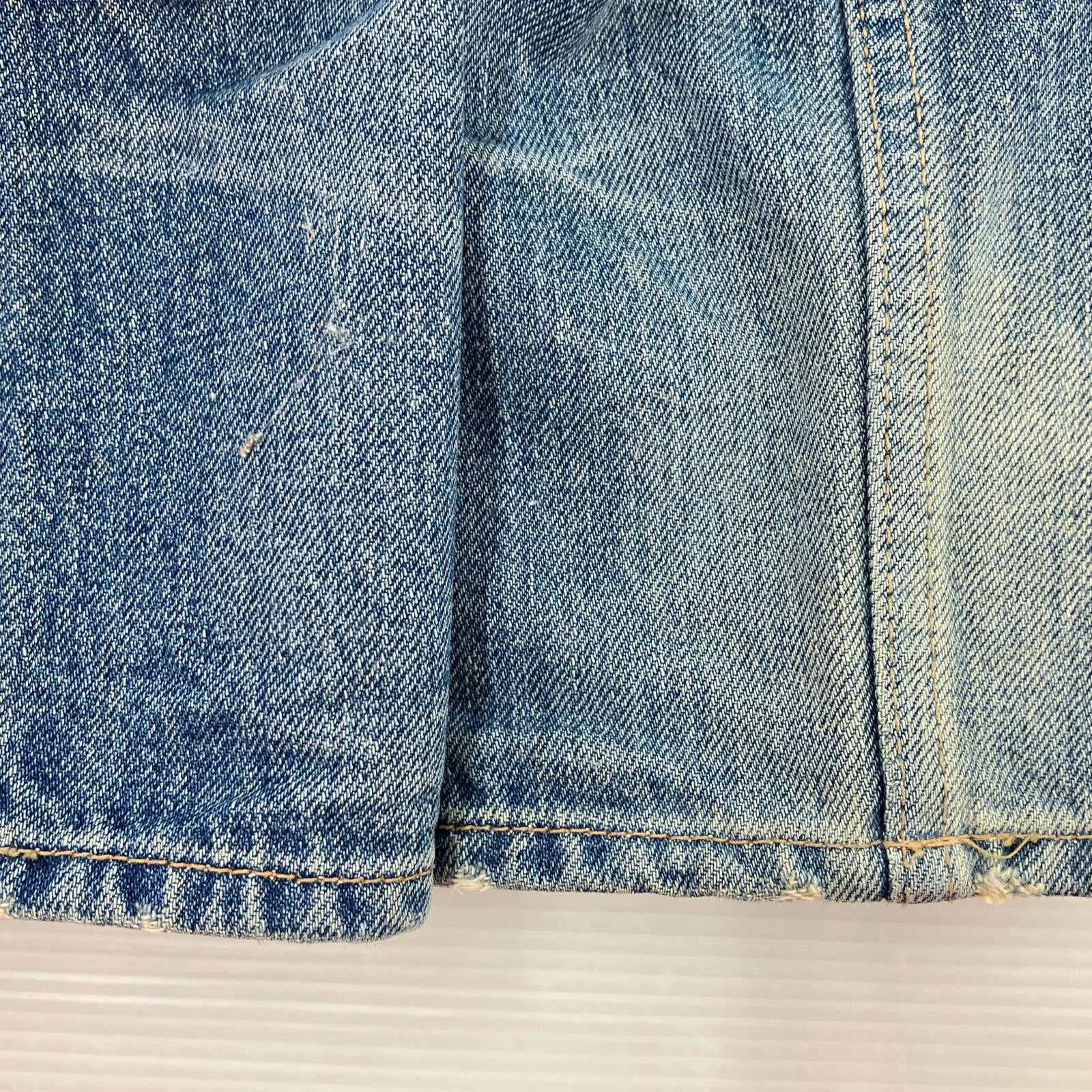 デニムパンツ ダメージ加工 0 ブルー