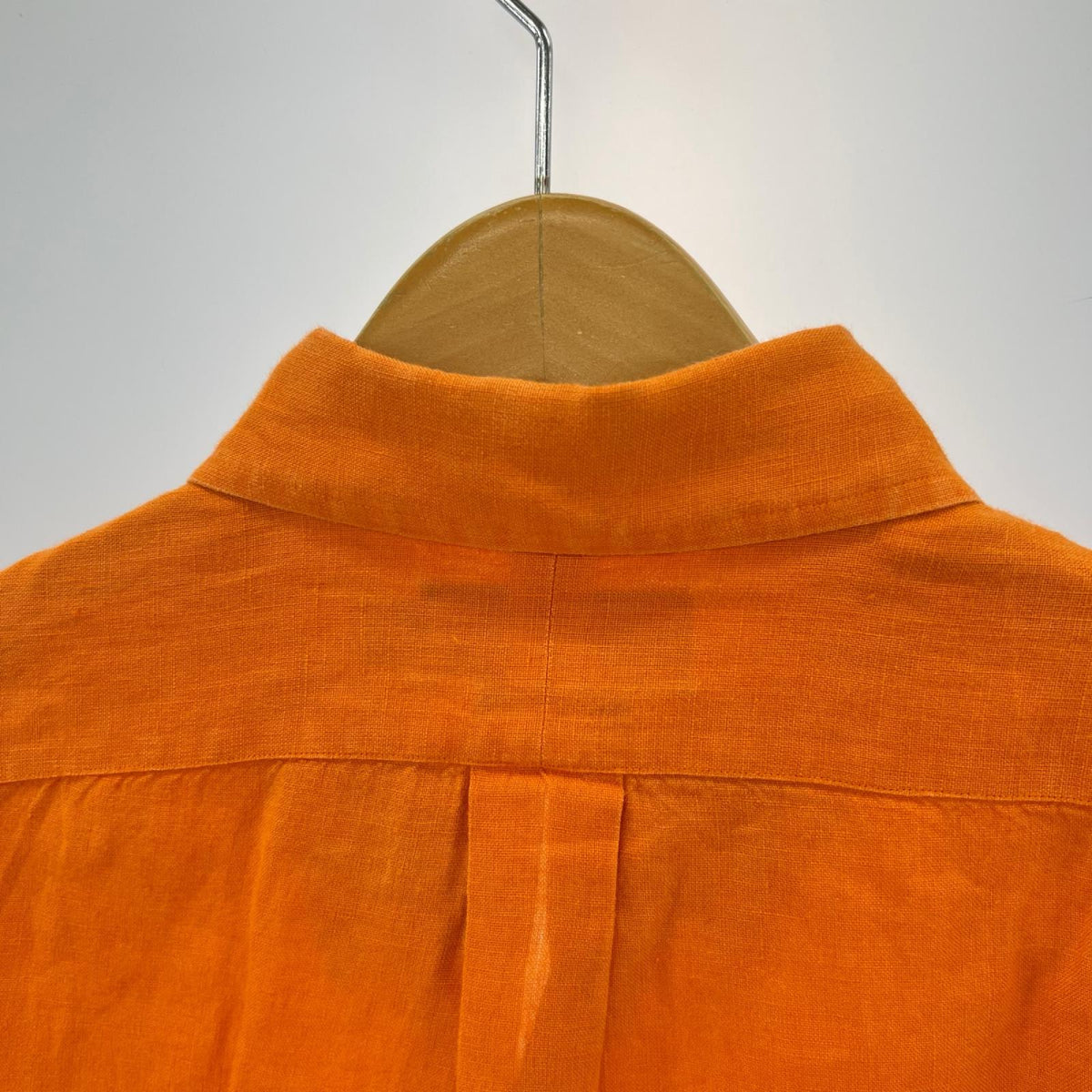 半袖シャツ POLO RALPH LAUREN CUSTOM FIT 半袖リネンシャツ オレンジ (L) L オレンジ