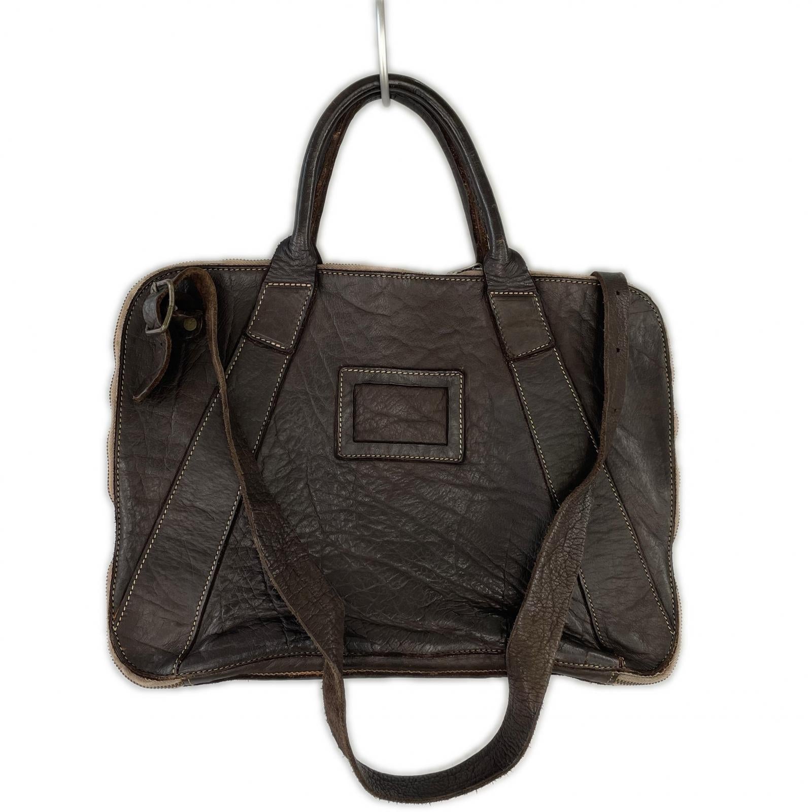 ショルダーバッグ CHRISTIAN PEAU レザー2WAYバッグ 茶 ブラウン