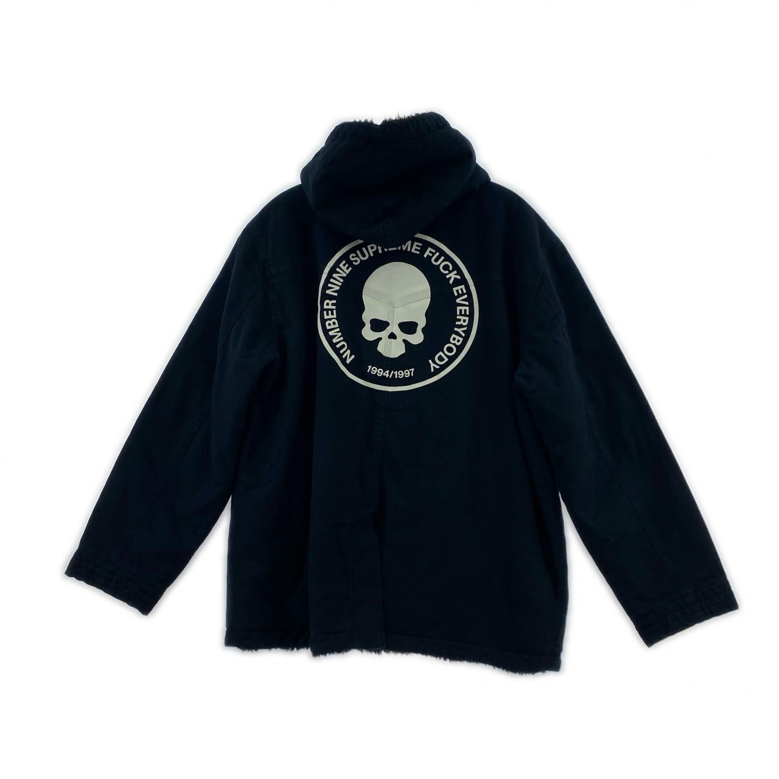 ジャケット NUMBER (N)INE FAUX SHEARLING HOODED COAT M ブラック