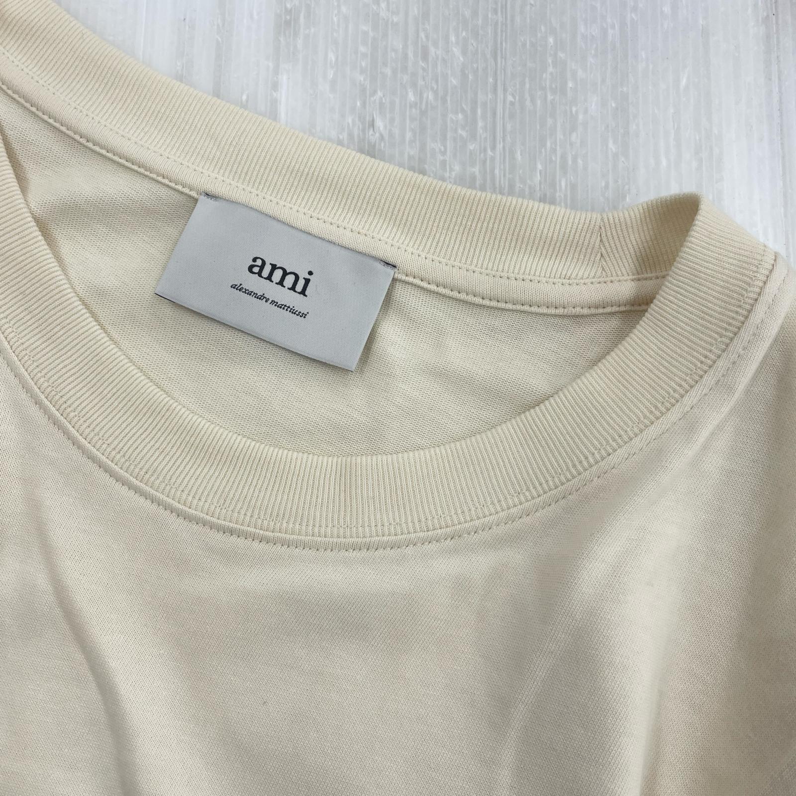 半袖Tシャツ フロントロゴ刺繍 クルーネックTee ベージュ