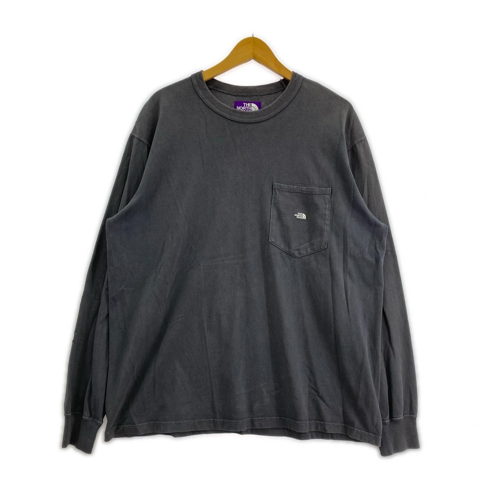 長袖Tシャツ THE NORTH FACE PURPLE LABEL 7oz Long Sleeve Pocket Tee チャコール M グレー