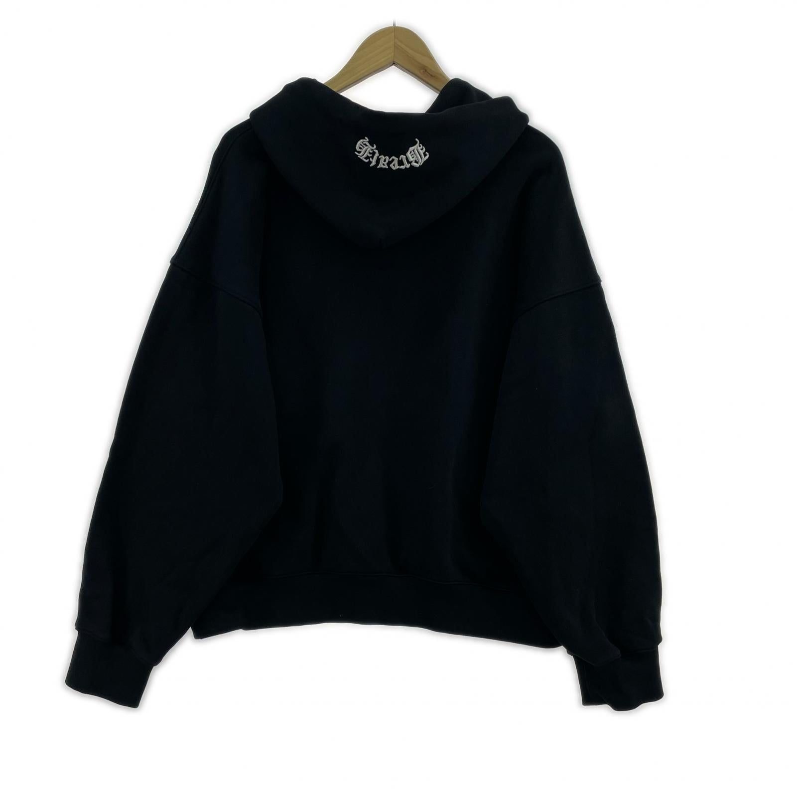 パーカー BREATH/OLD ENGLISH LOGO RHINESTONE/M M ブラック
