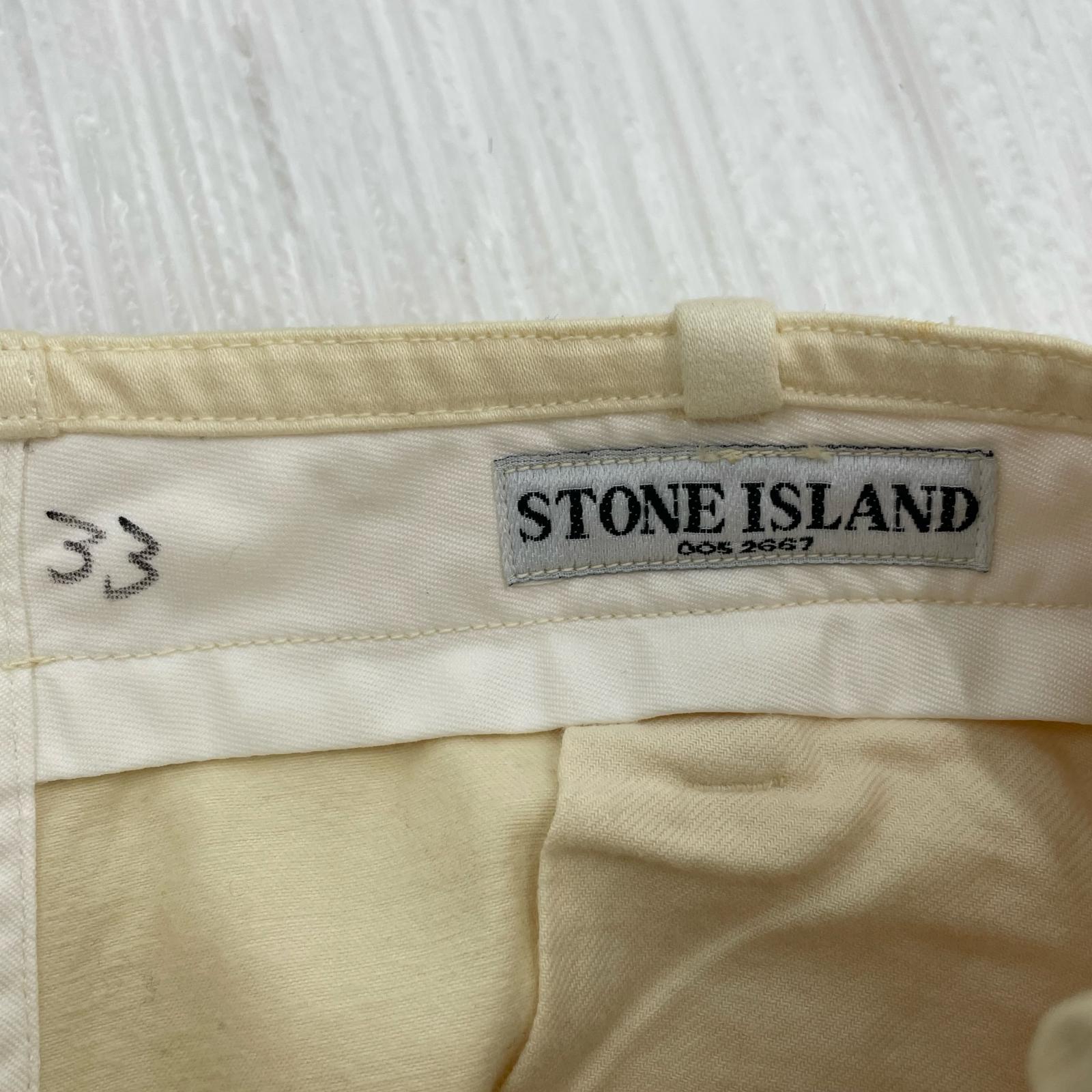 パンツ STONE ISLAND 00s サイドアジャスター モールスキンパンツ 50 アイボリー 50