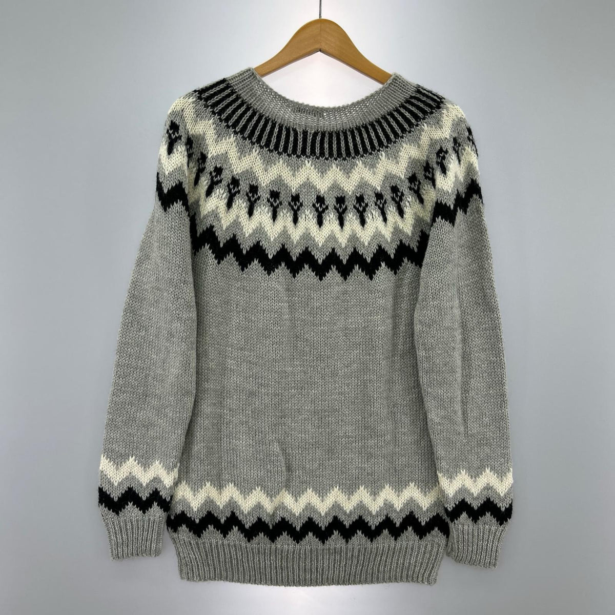 ニット ノルディック アルパカ混 (M) M グレー