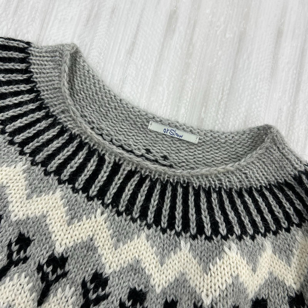 ニット ノルディック アルパカ混 (M) M グレー