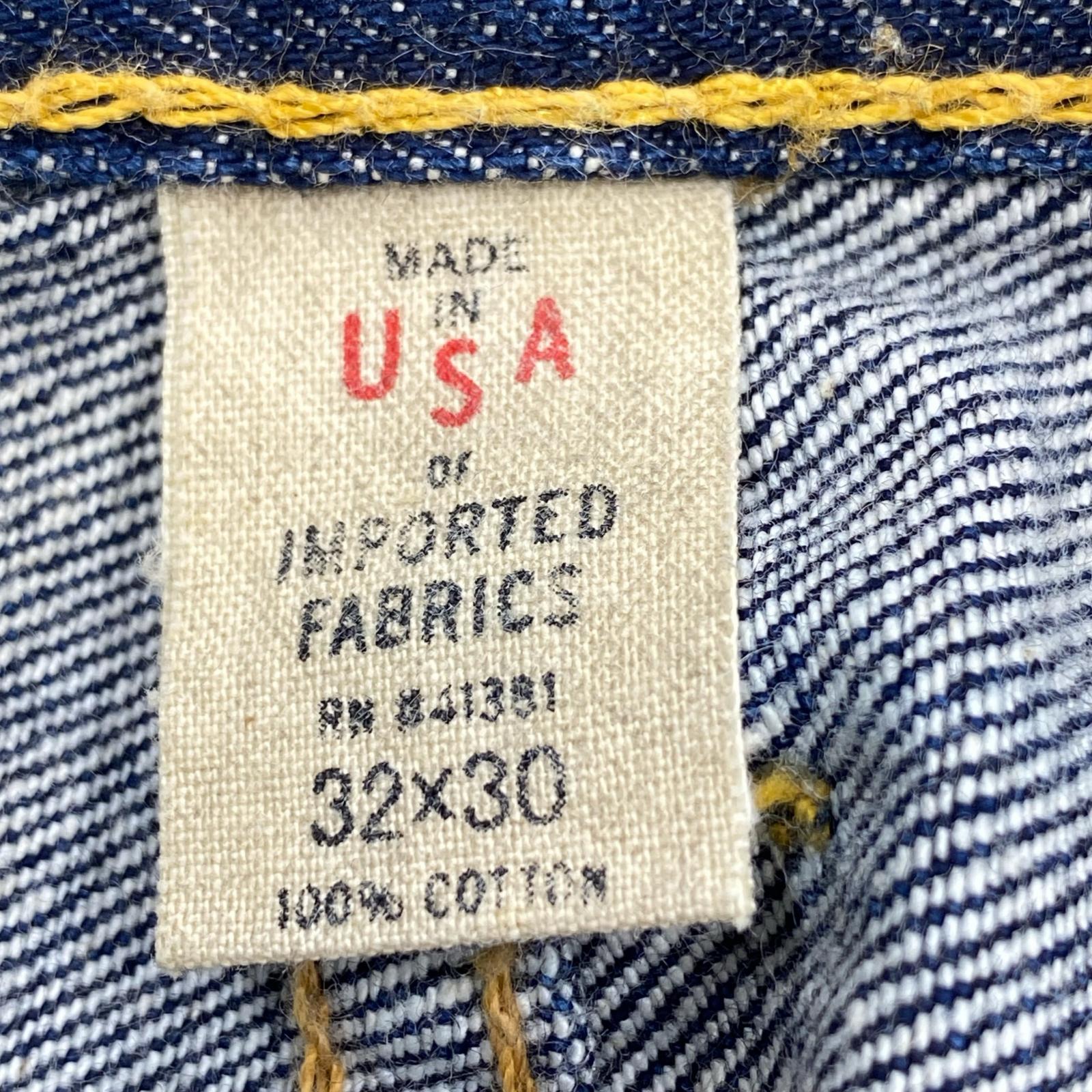 デニムパンツ USA製 セルビッチデニム 実寸W36 インディゴ 32 ネイビー