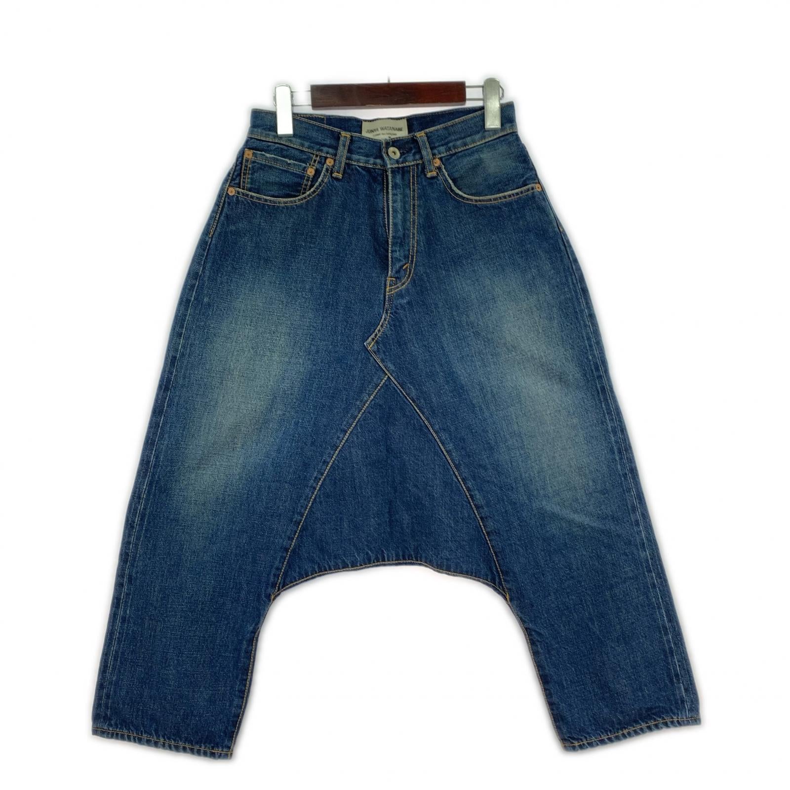 デニムパンツ デニム サルエルパンツ ネイビー
