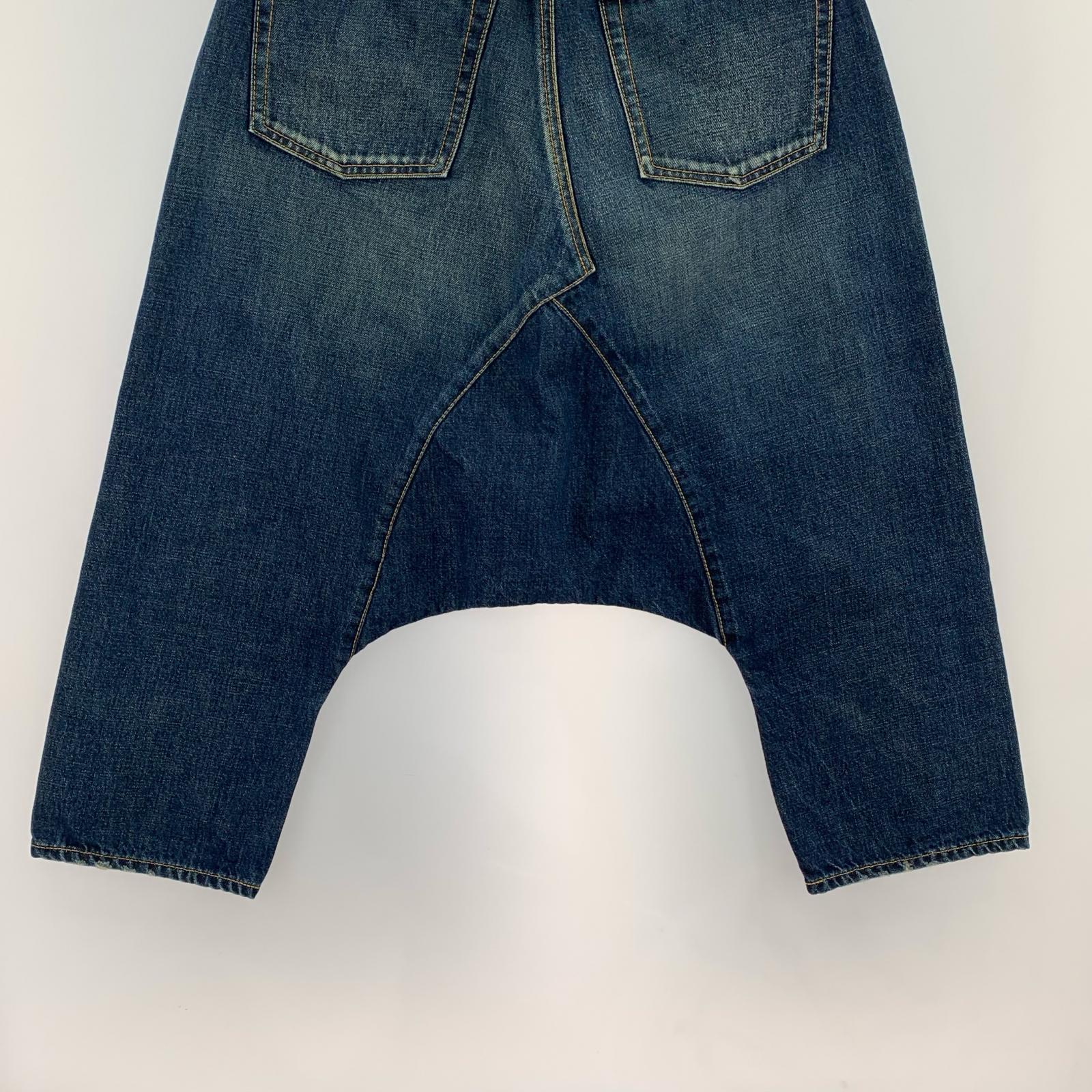 デニムパンツ デニム サルエルパンツ ネイビー