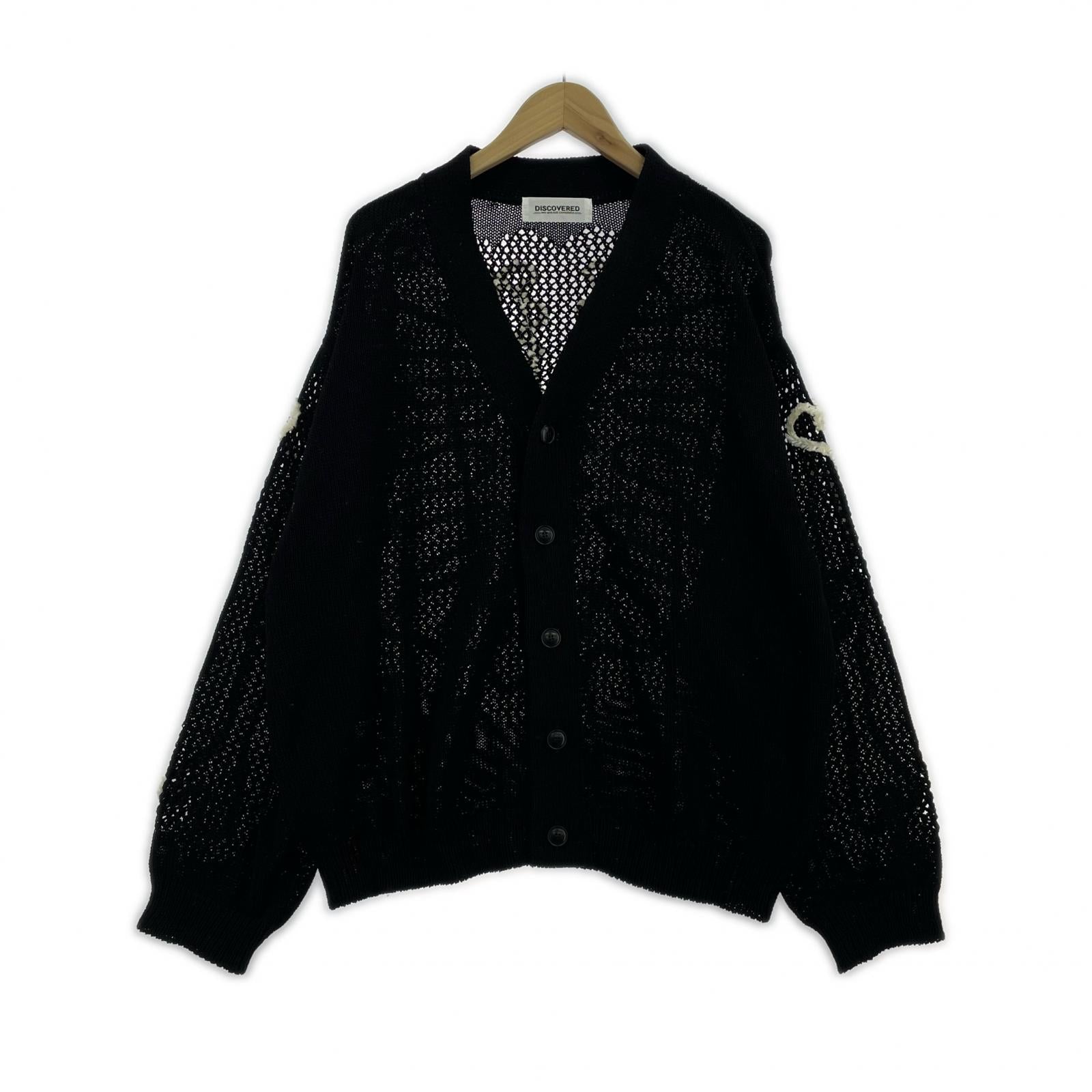 カーディガン SKELTON MESH KNIT (3) 3 ブラック