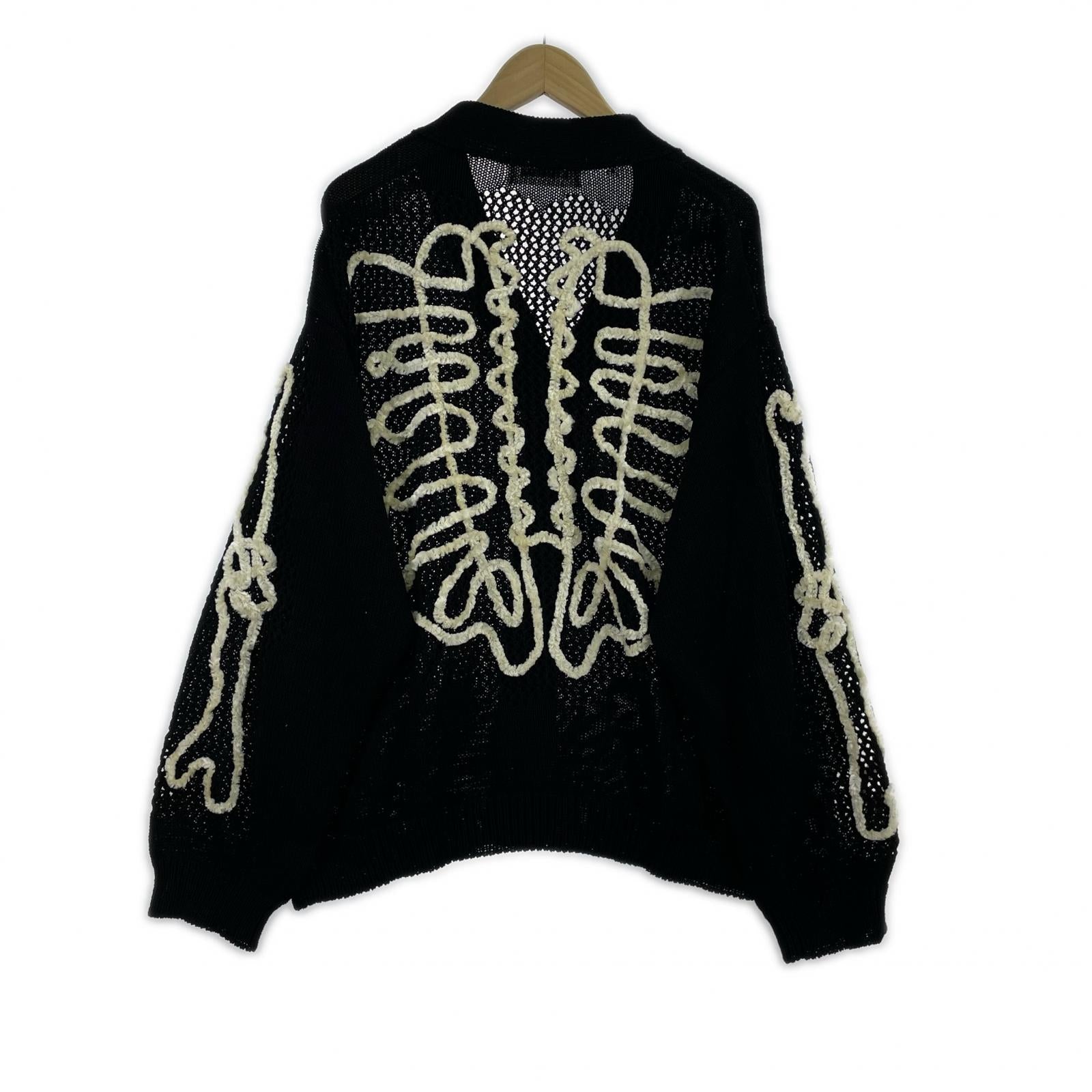 カーディガン SKELTON MESH KNIT (3) 3 ブラック