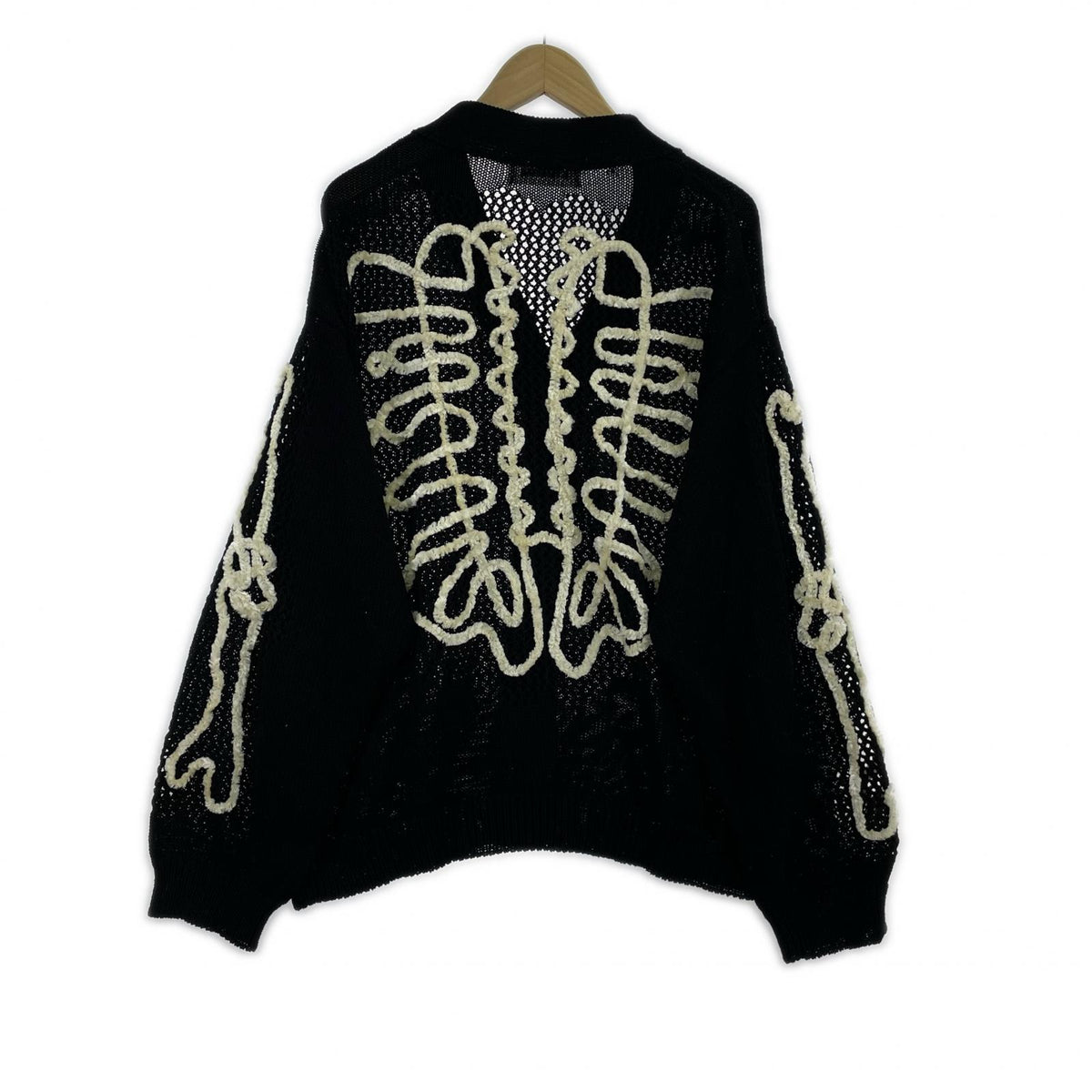 カーディガン SKELTON MESH KNIT (3) 3 ブラック