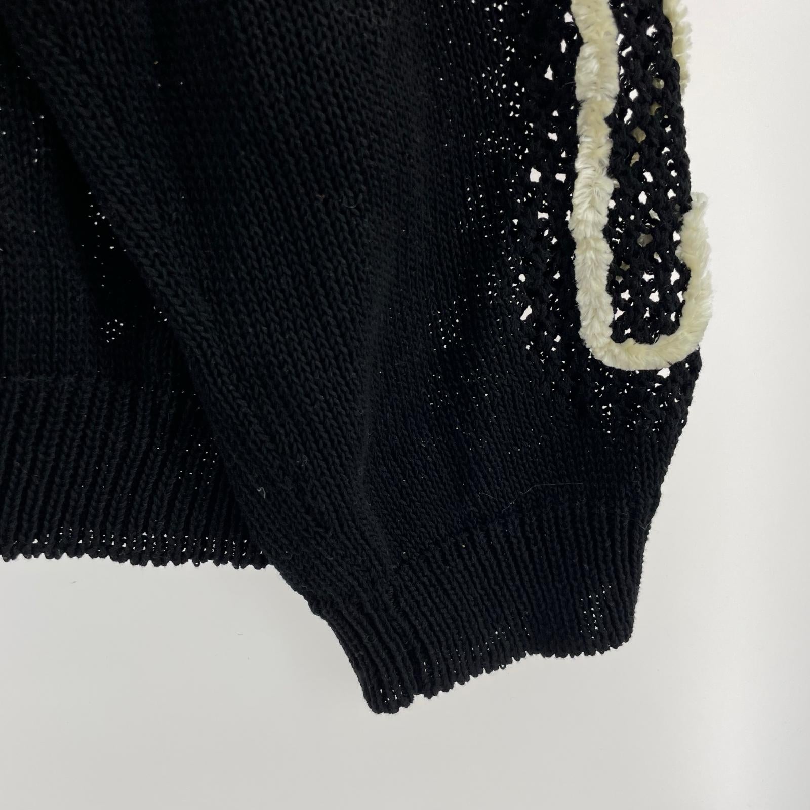 カーディガン SKELTON MESH KNIT (3) 3 ブラック