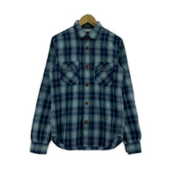 長袖シャツ COMME des GARCONS ウールチェックシャツ S ブルー S