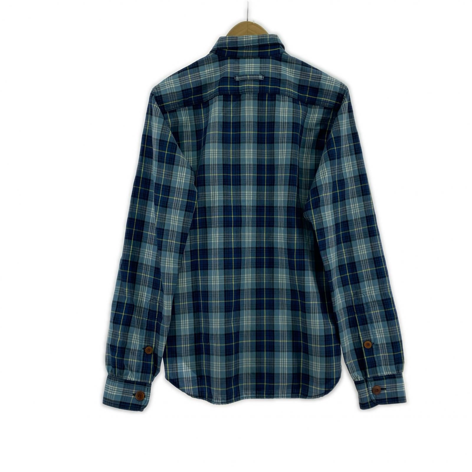 長袖シャツ COMME des GARCONS ウールチェックシャツ S ブルー S