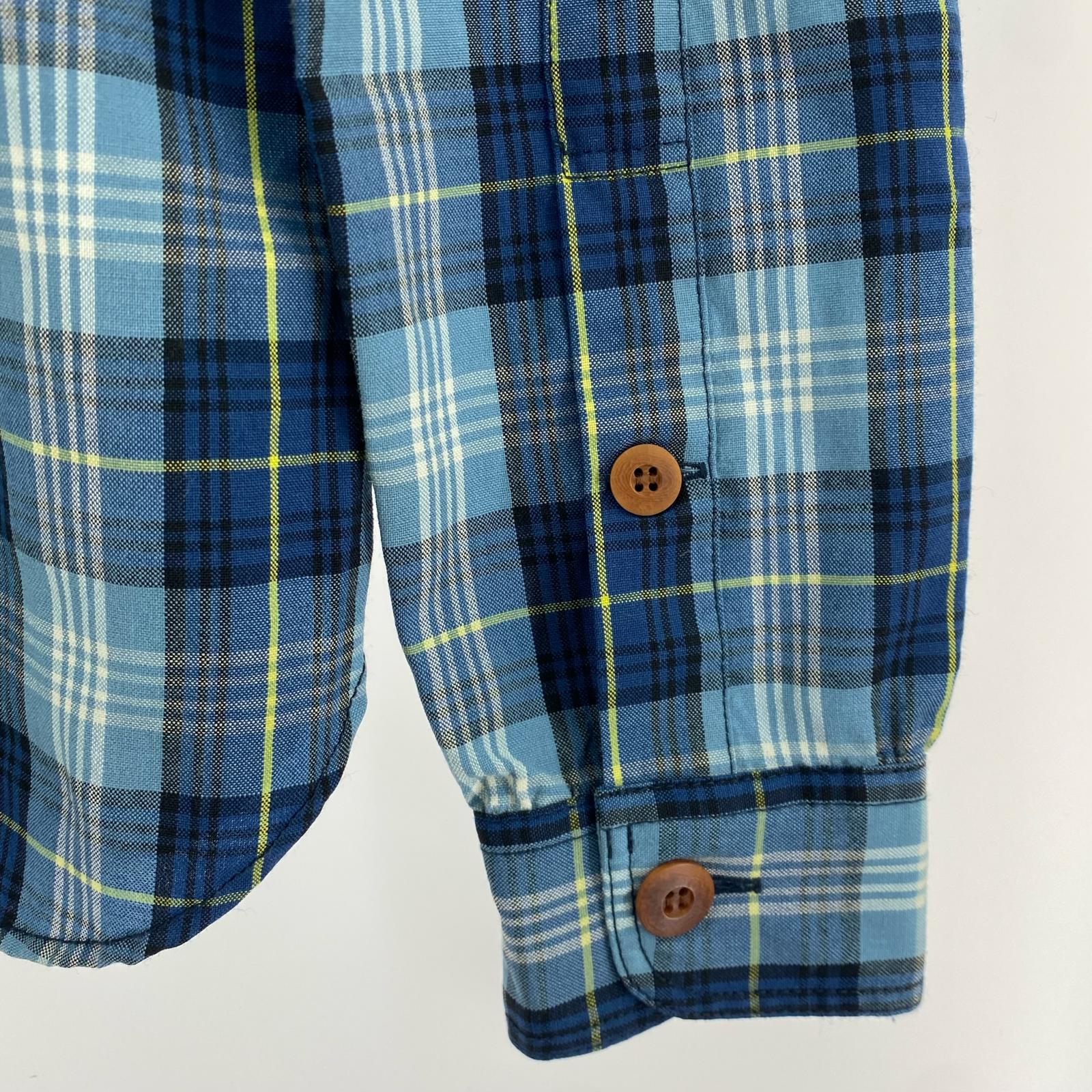長袖シャツ COMME des GARCONS ウールチェックシャツ S ブルー S
