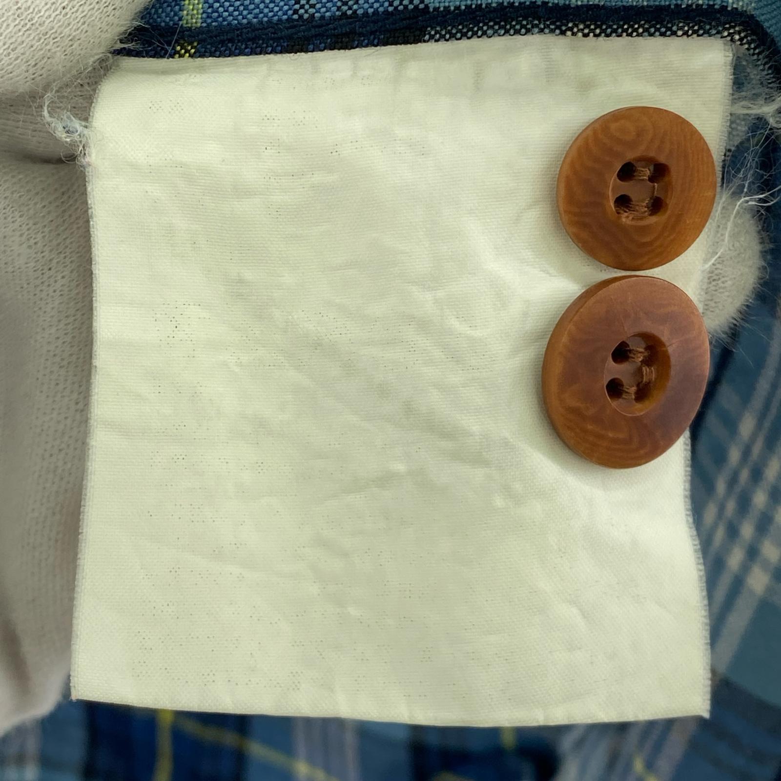 長袖シャツ COMME des GARCONS ウールチェックシャツ S ブルー S