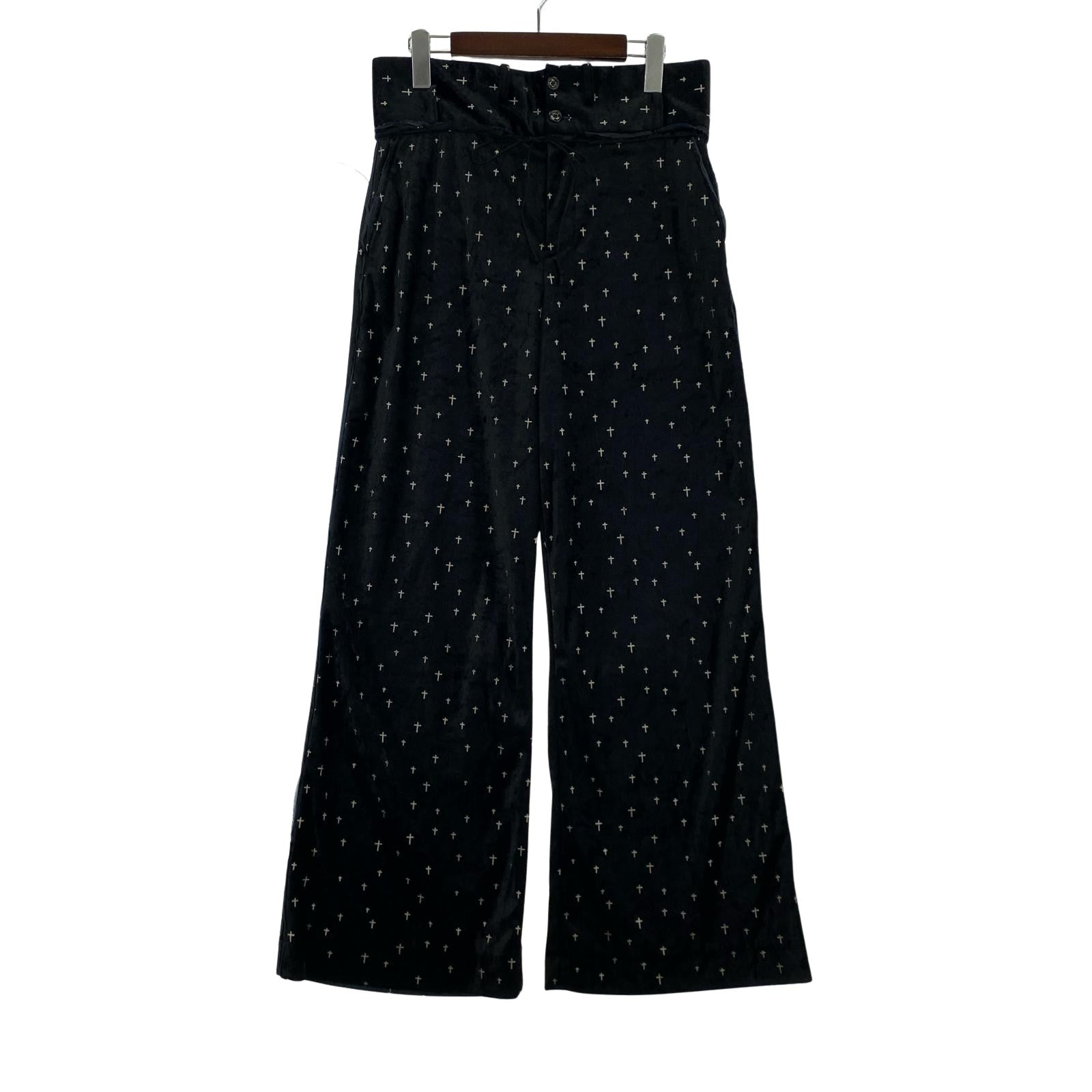 パンツ blank Grittring Cross Wide PT ベロアパンツ 1 ブラック 1 ブラック
