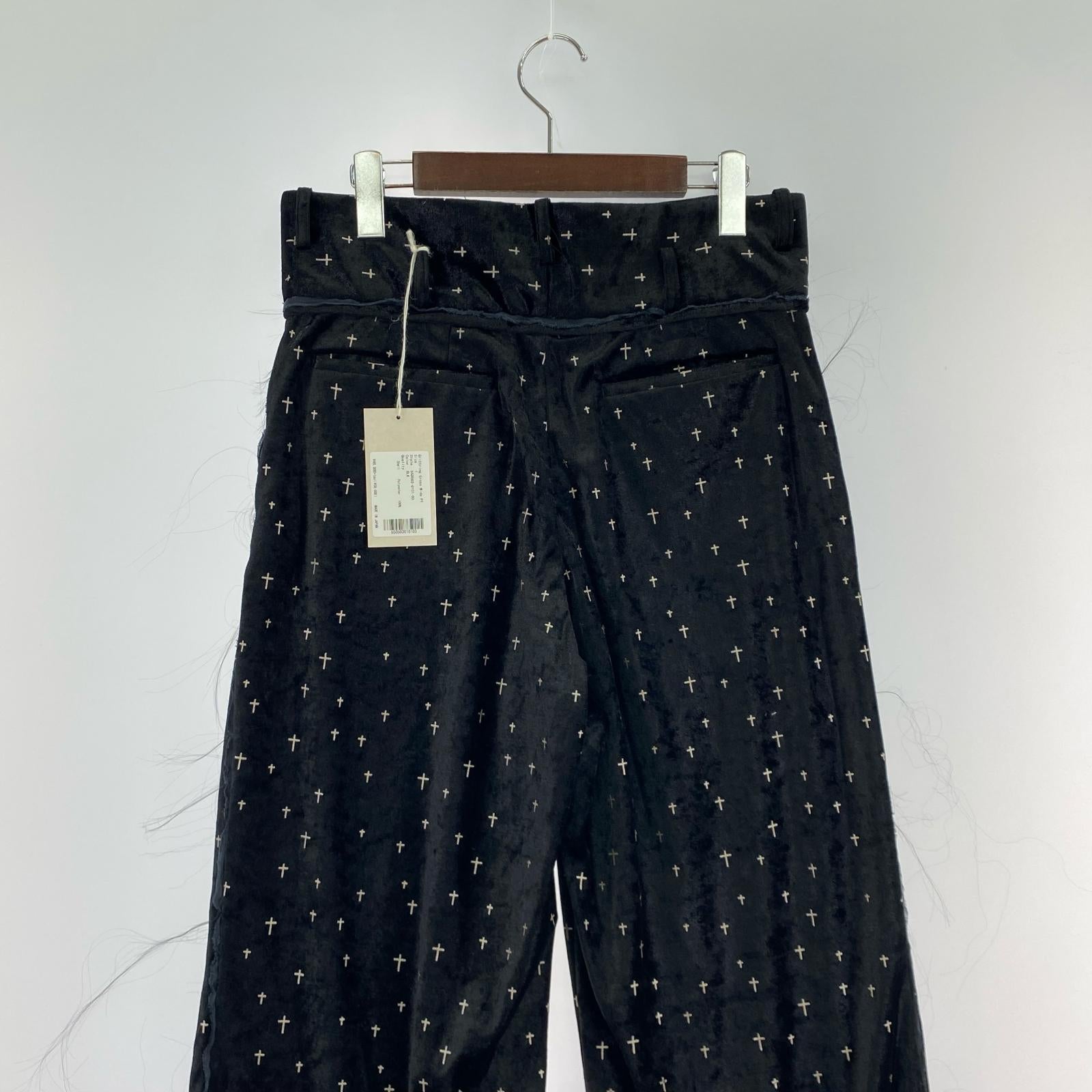 パンツ blank Grittring Cross Wide PT ベロアパンツ 1 ブラック 1 ブラック