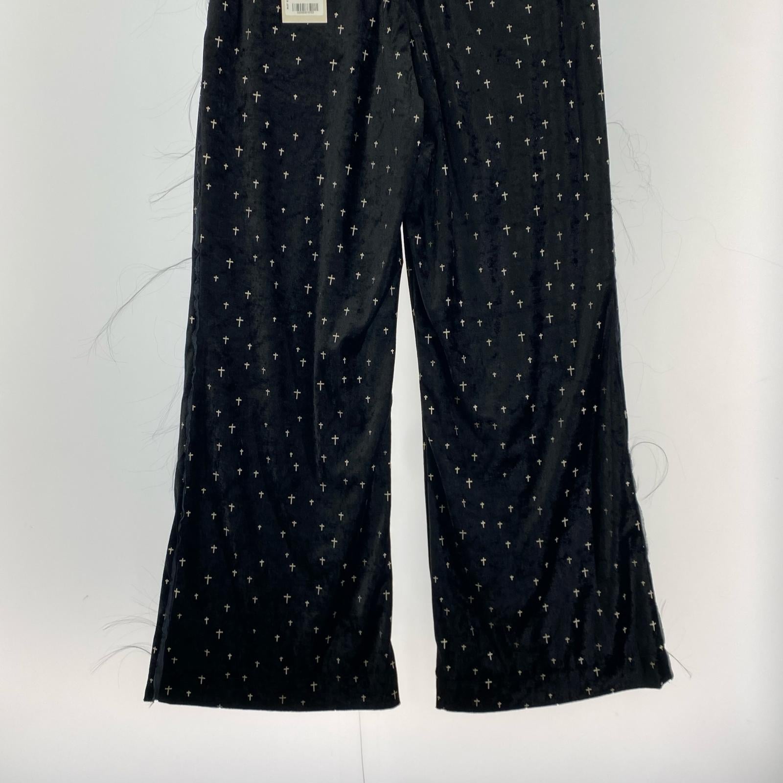 パンツ blank Grittring Cross Wide PT ベロアパンツ 1 ブラック 1 ブラック