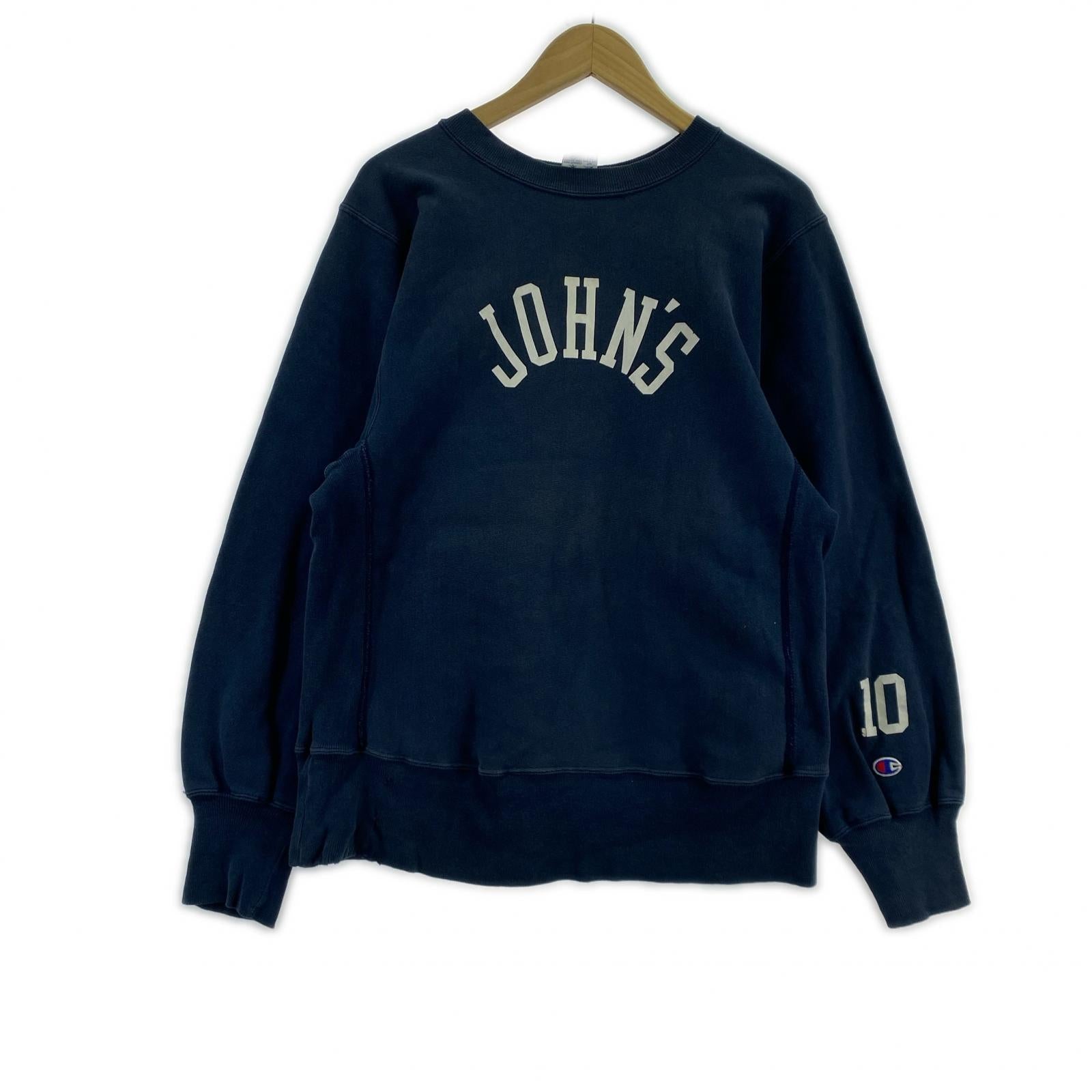 スウェット 90s 刺繍トリコタグ JOHN'S リバースウィーブ (M) ネイビー M ネイビー