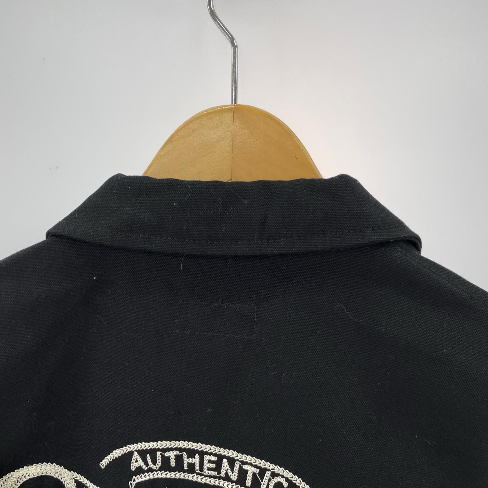ジャケット Subciety チェーンステッチロゴワークジャケット 黒 (S) SBF9143 S ブラック