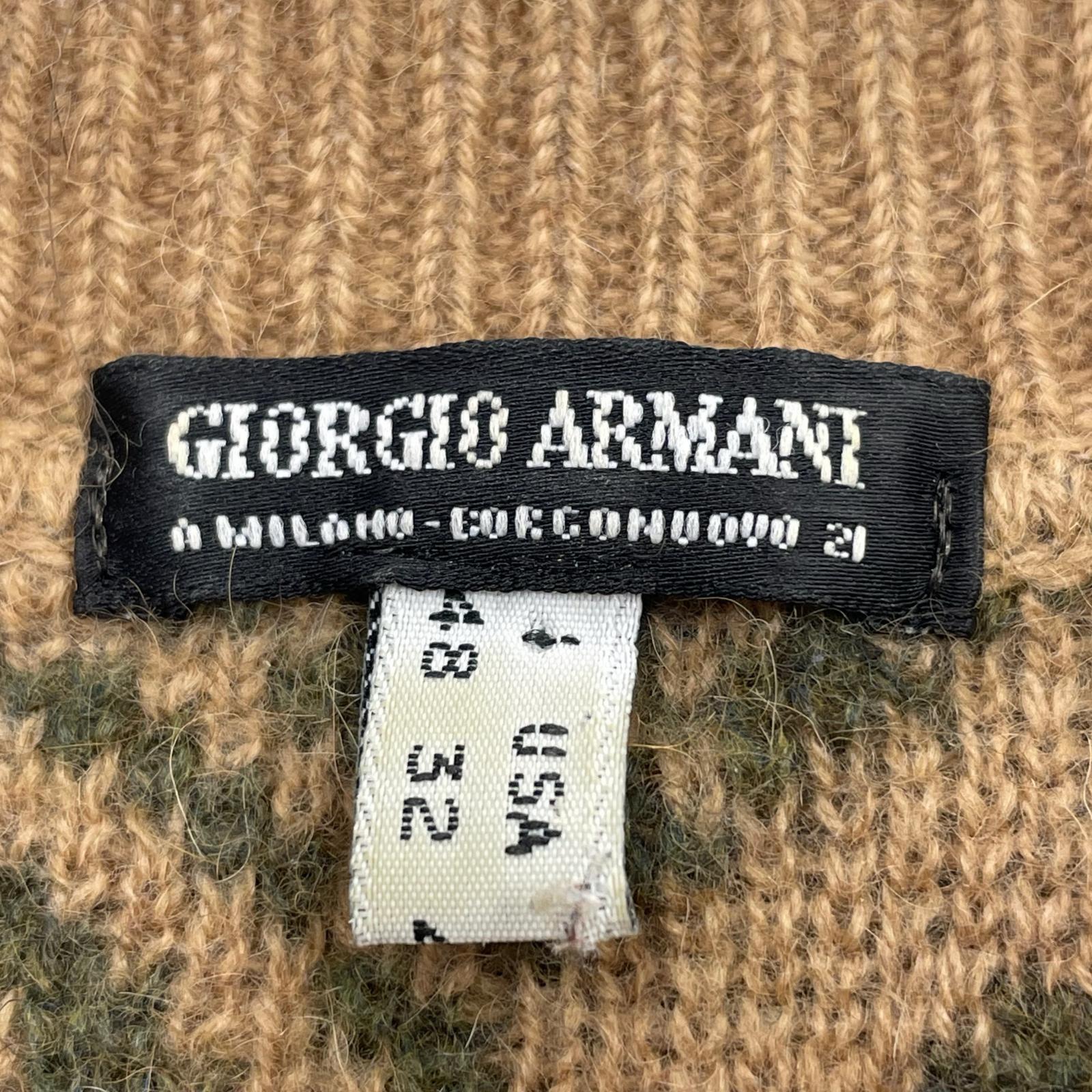 ニット GIORGIO ARMANI ニット 茶 総柄 (48) ブラウン