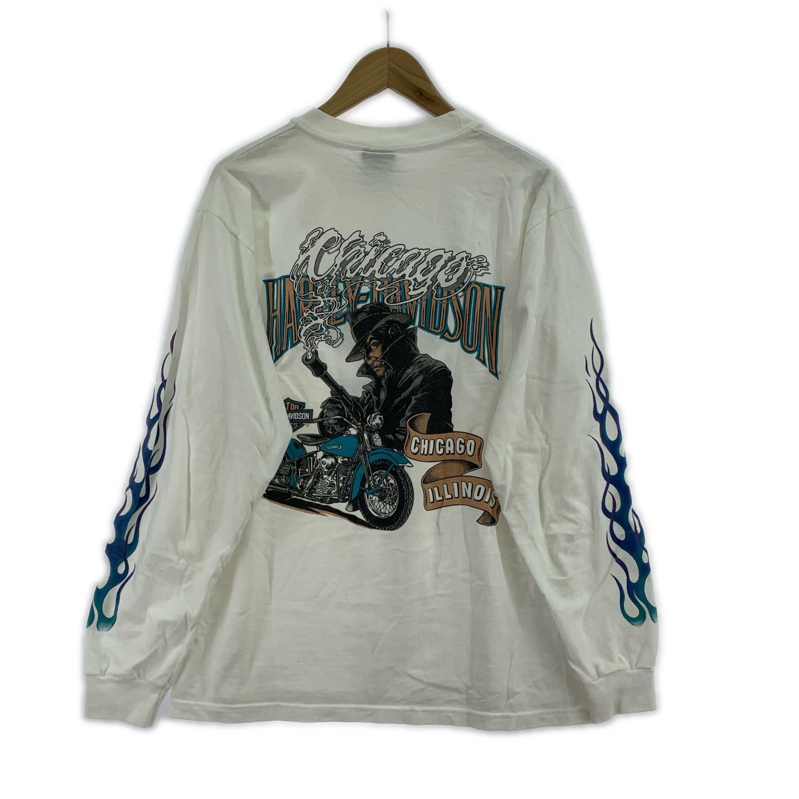 長袖Tシャツ ブルーフレイム シカゴ ガンマン (M) 白 M ホワイト