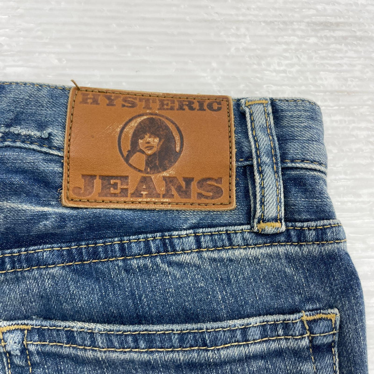 デニムパンツ ダメージ加工スタッズスキニーデニム XXS ブルー