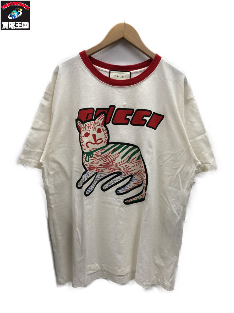 Cat Print Oversize T-shirt (M)