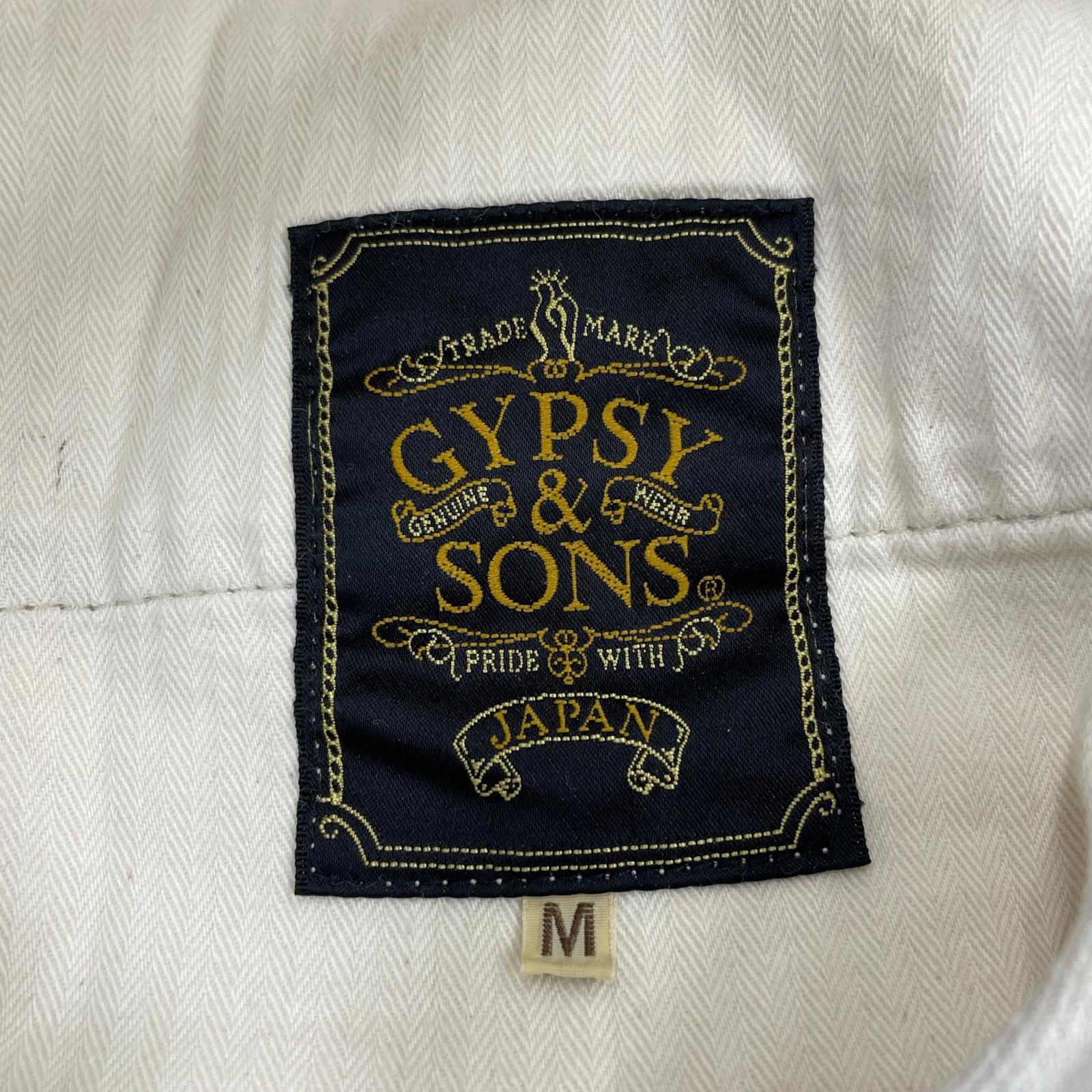 デニムパンツ GYPSY&SONS GN08 ボタンフライ シンチバック 白 M ホワイト