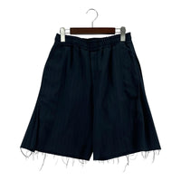 ショートパンツ OLD PARK ストライプ カットオフ ショーツ M ネイビー