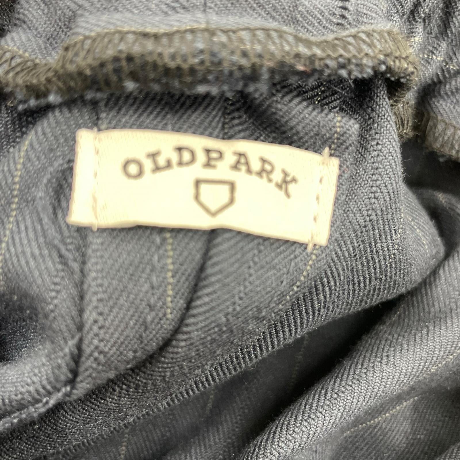 ショートパンツ OLD PARK ストライプ カットオフ ショーツ M ネイビー