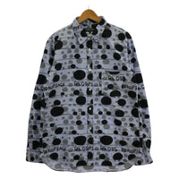 長袖シャツ HOMME DEUX David Shrigley 総柄シャツ XL パープル