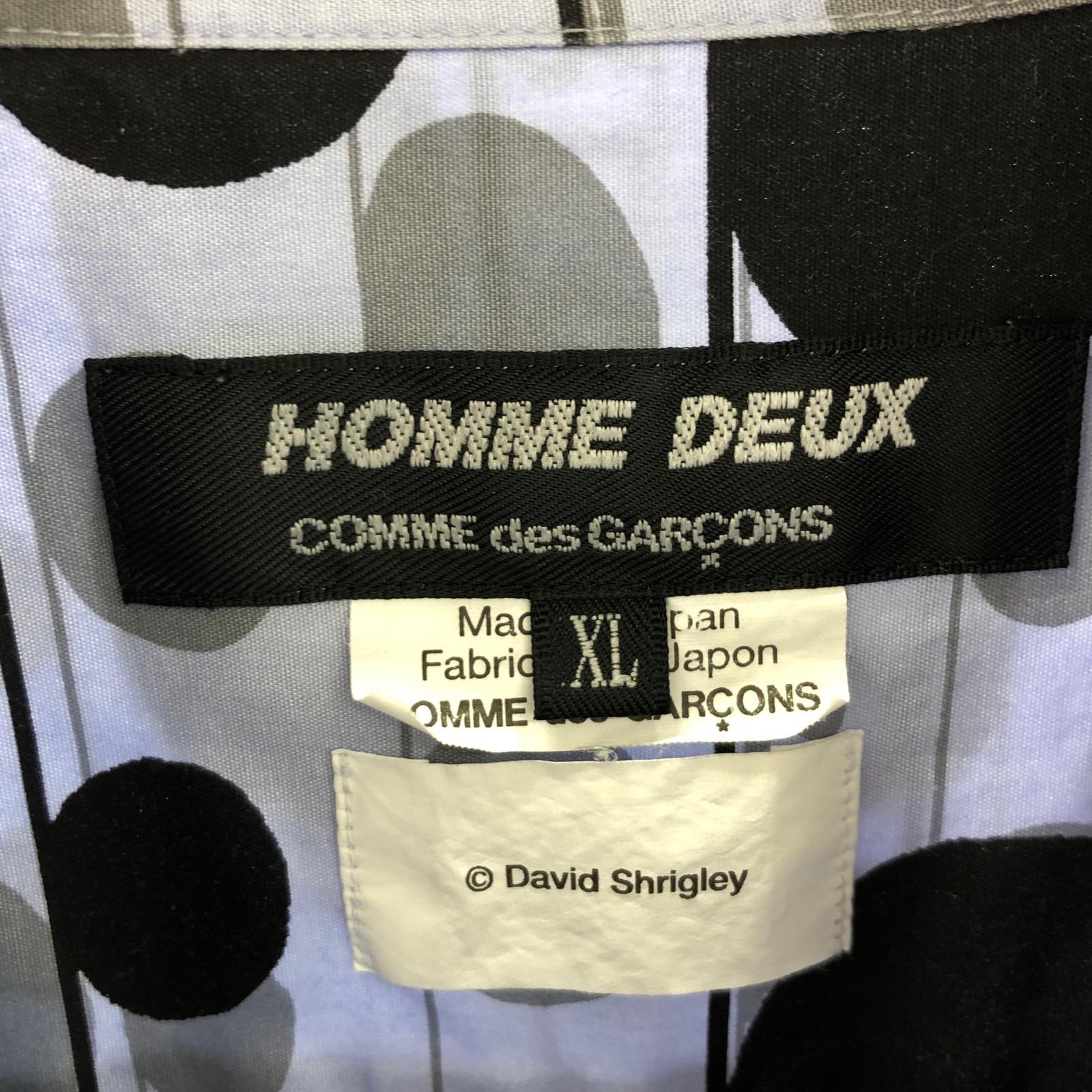 長袖シャツ HOMME DEUX David Shrigley 総柄シャツ XL パープル