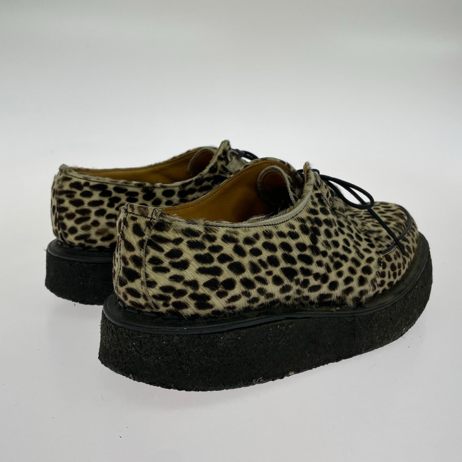 シューズ ラバーソール レオパード size7 ベージュ