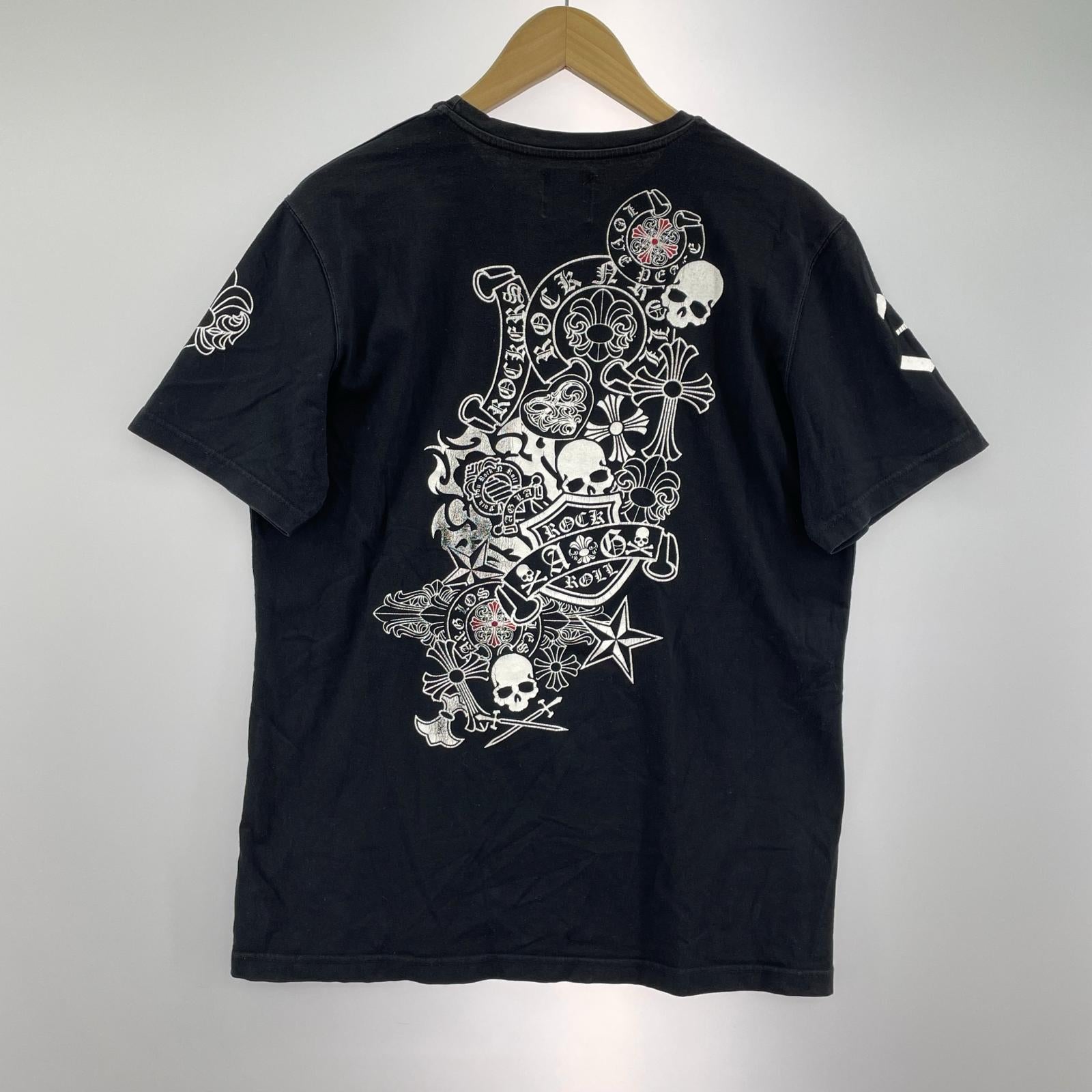 半袖Tシャツ . 半袖Tシャツ・カットソー A&G クロスプリント M ブラック M ブラック