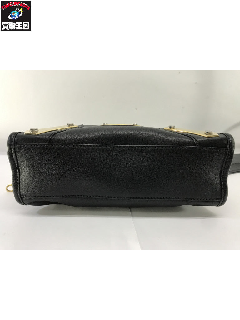 Black Calfskin Metal Plate Mini City