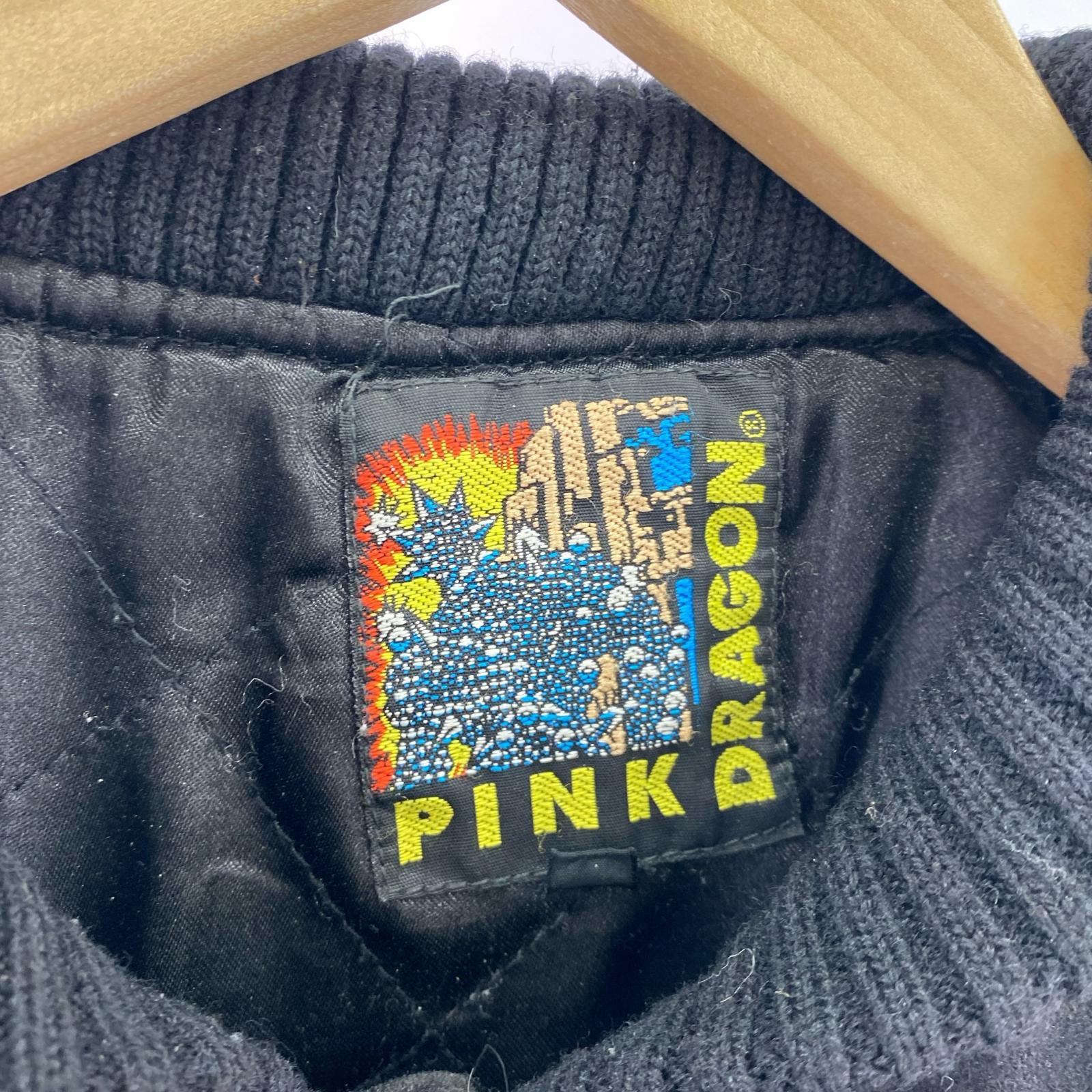 ジャケット cream soda pink dragon ワッペンスタジャン 黒 ブラック