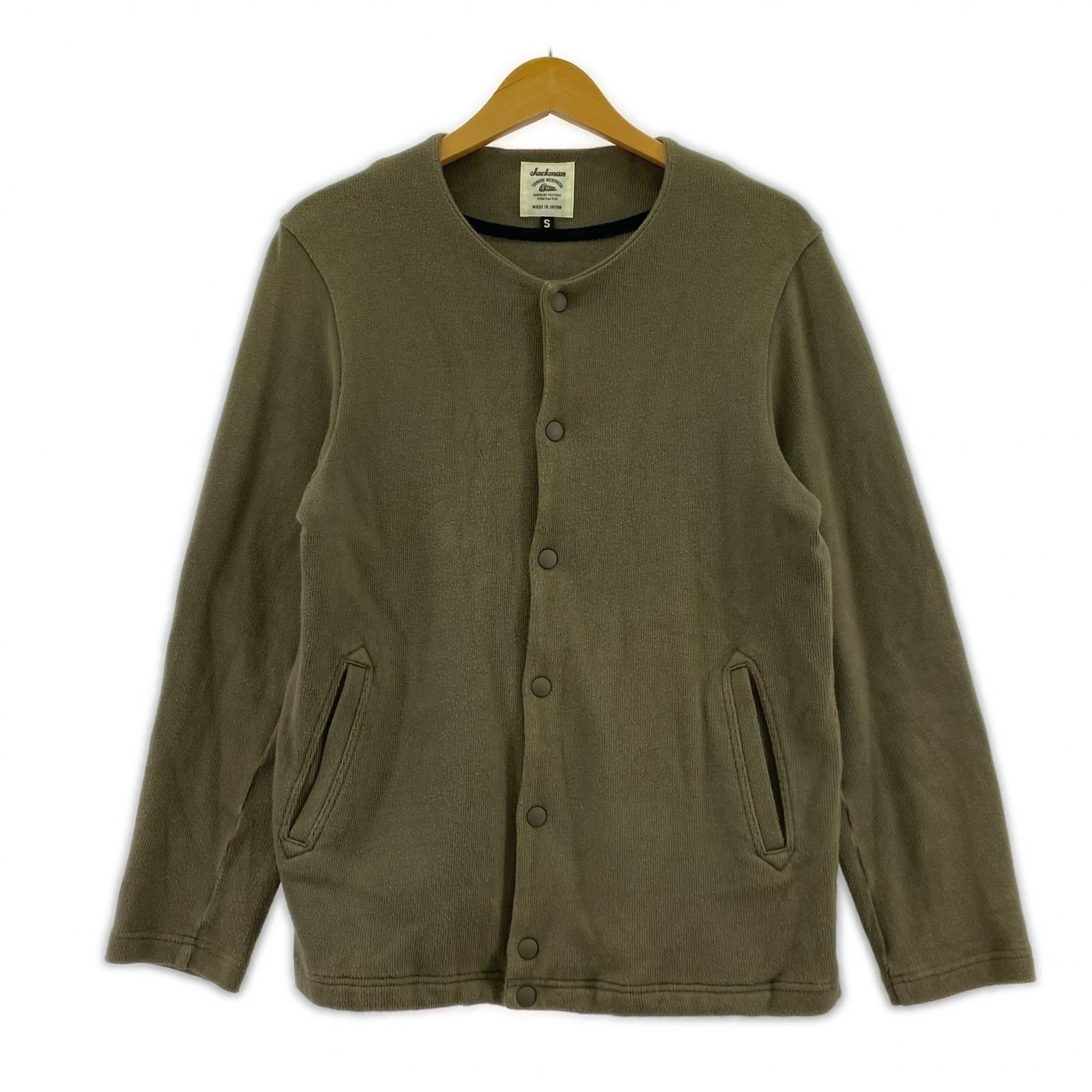 スウェット Sweat Collarless Jacket/JM8153/S S カーキ