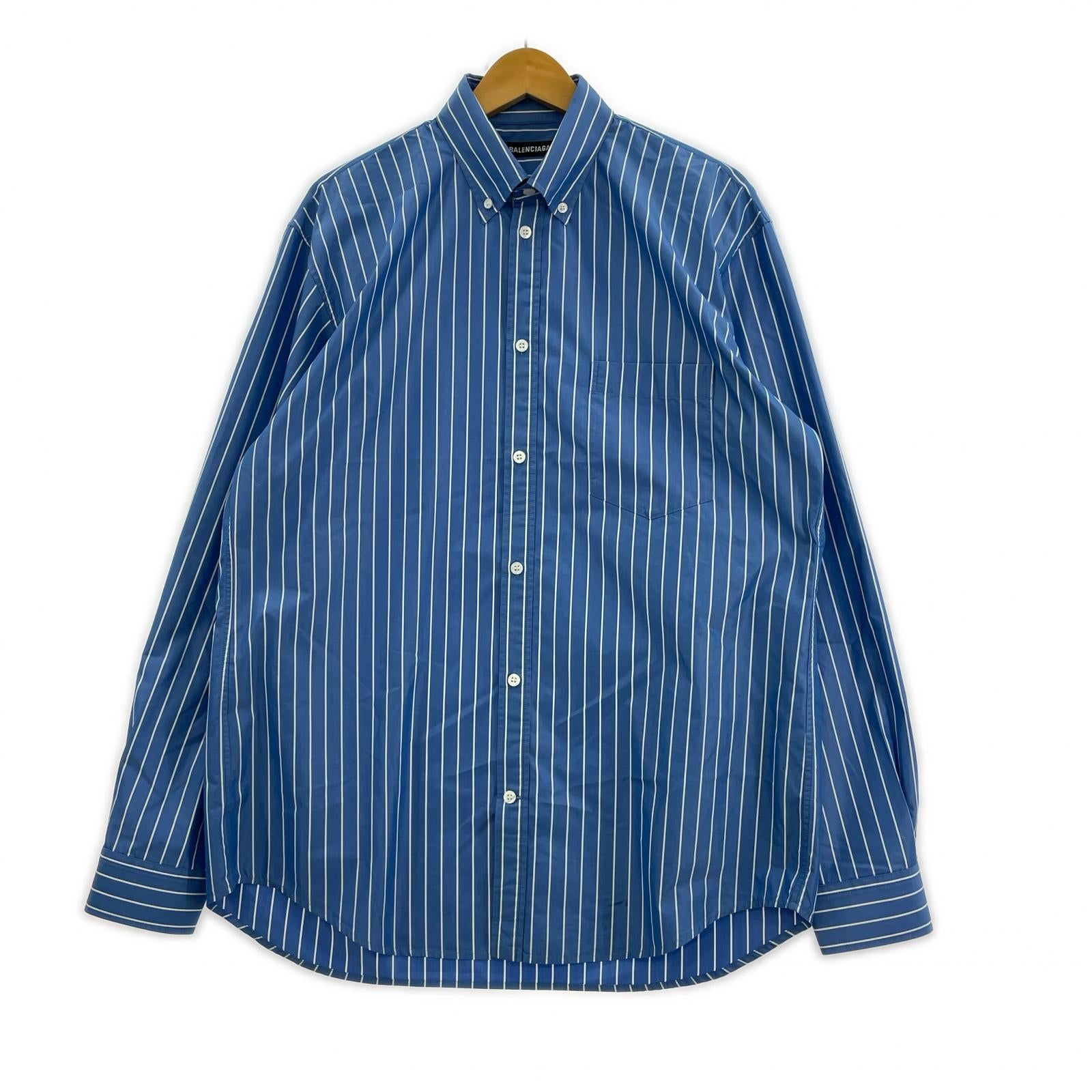Balenciaga ストライプバックプリントシャツ 37