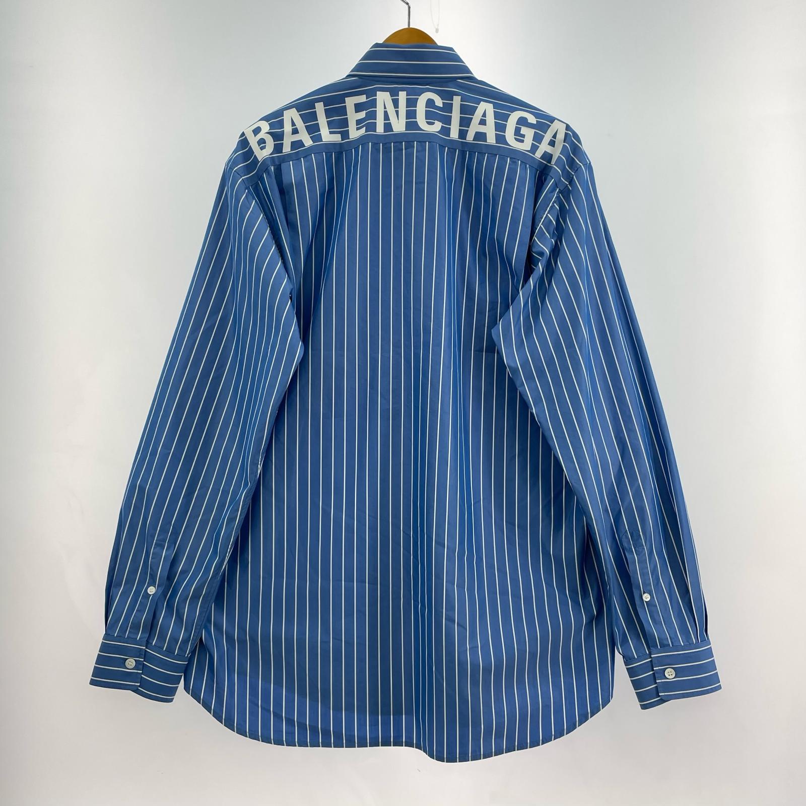 Balenciaga ストライプバックプリントシャツ 37