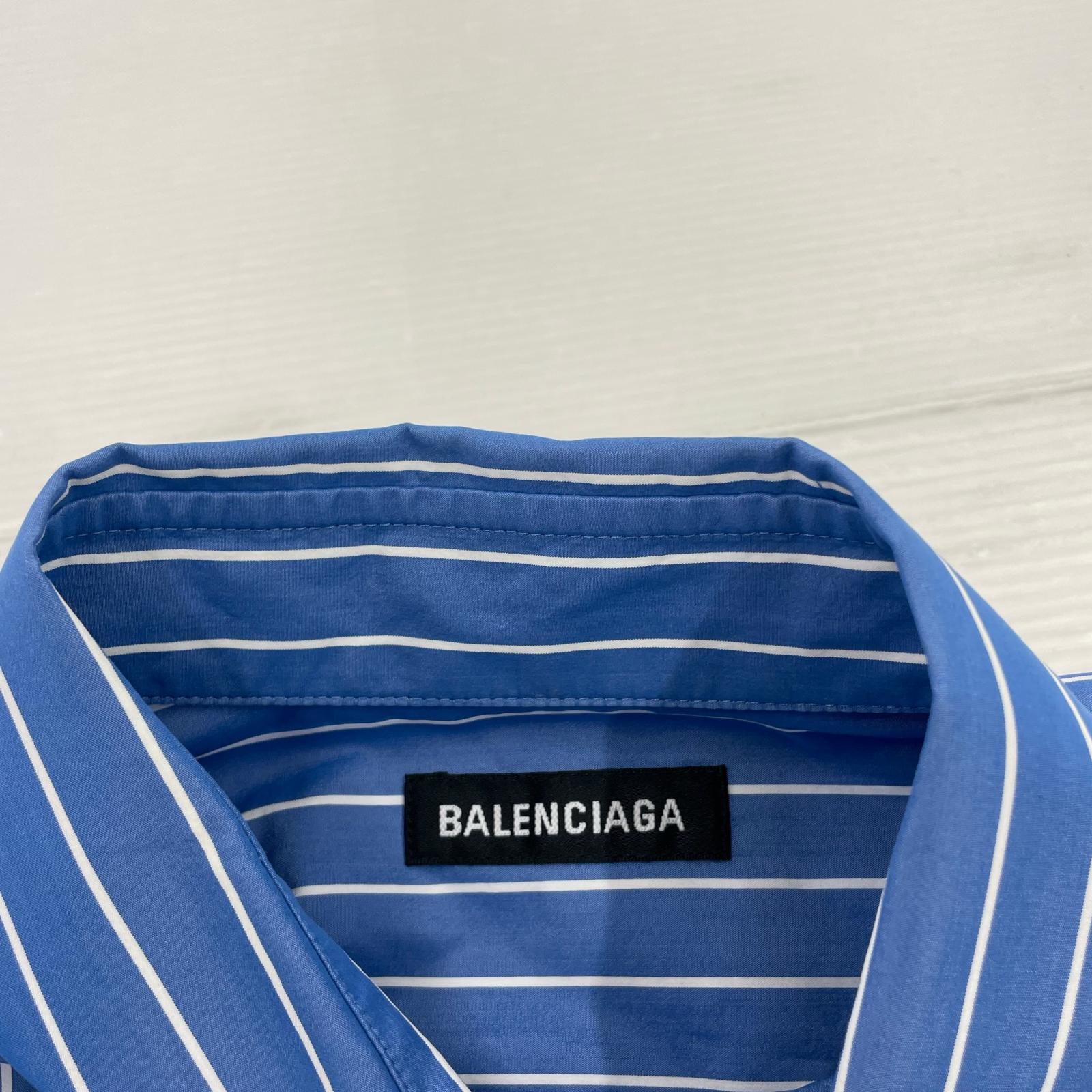 Balenciaga ストライプバックプリントシャツ 37