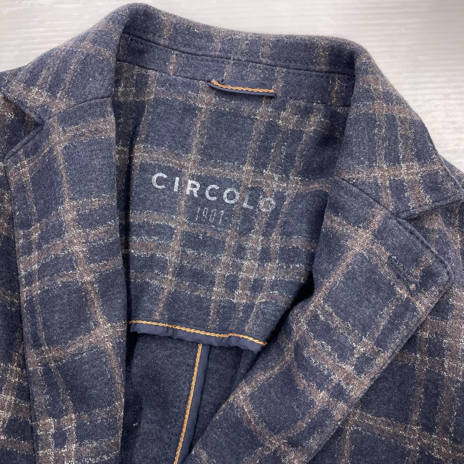 テーラードジャケット CIRCOLOチェックテーラードジャケット ネイビー