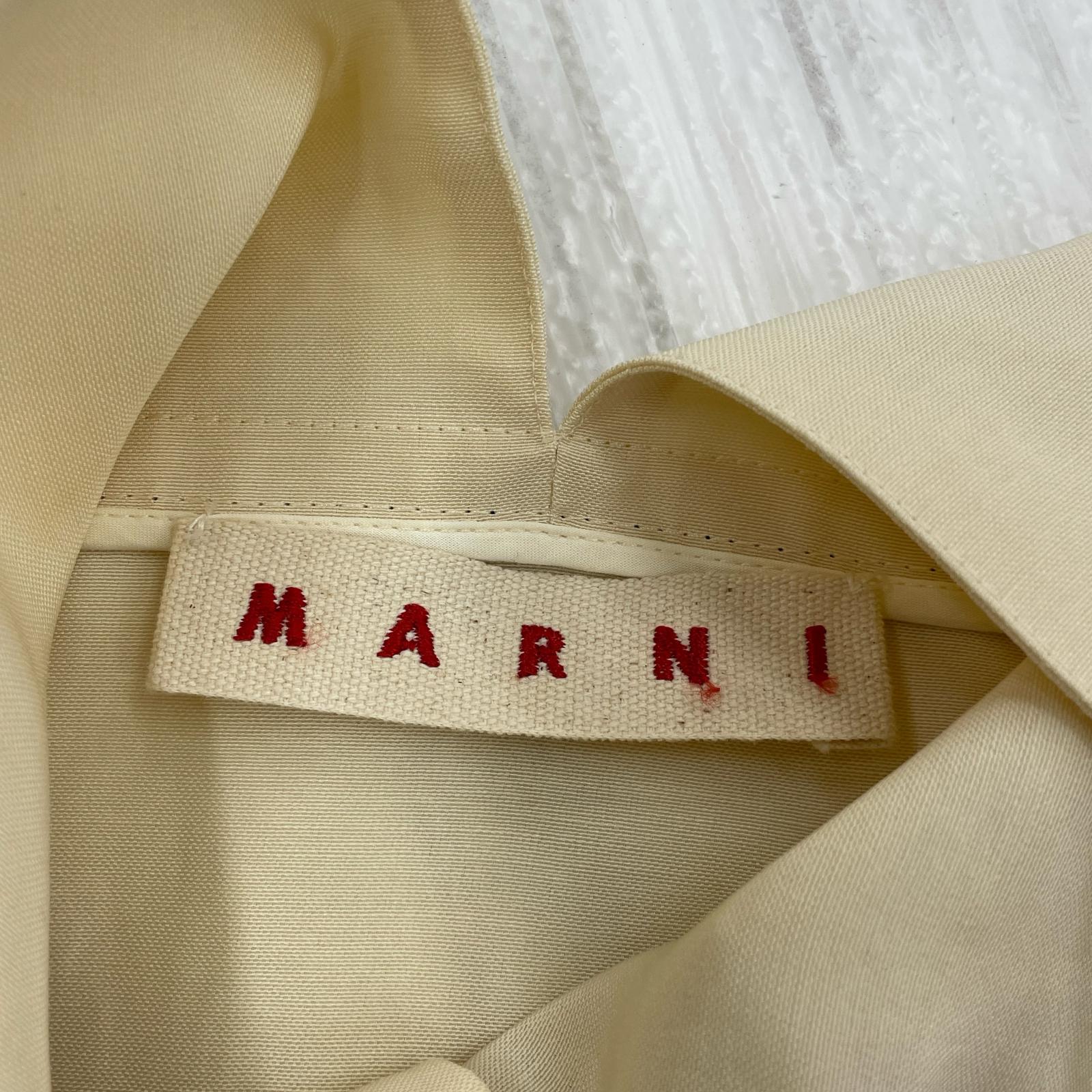 ワンピース MARNI リネンレーヨン ポロシャツワンピース アイボリー 40