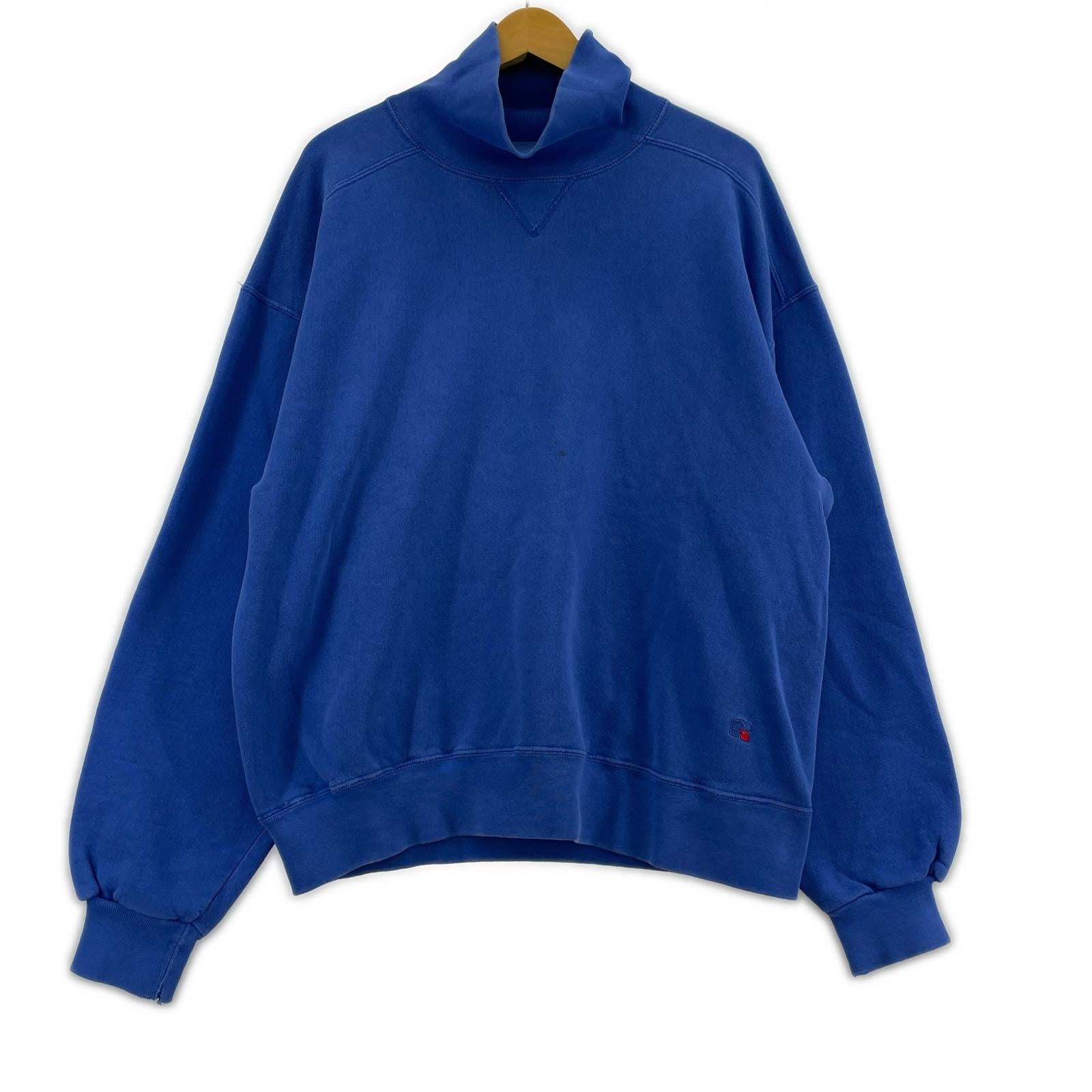 スウェット 90s RUSSELL USA製 HIGHcotton タートルネックスウェットシャツ 青 (L) L ブルー